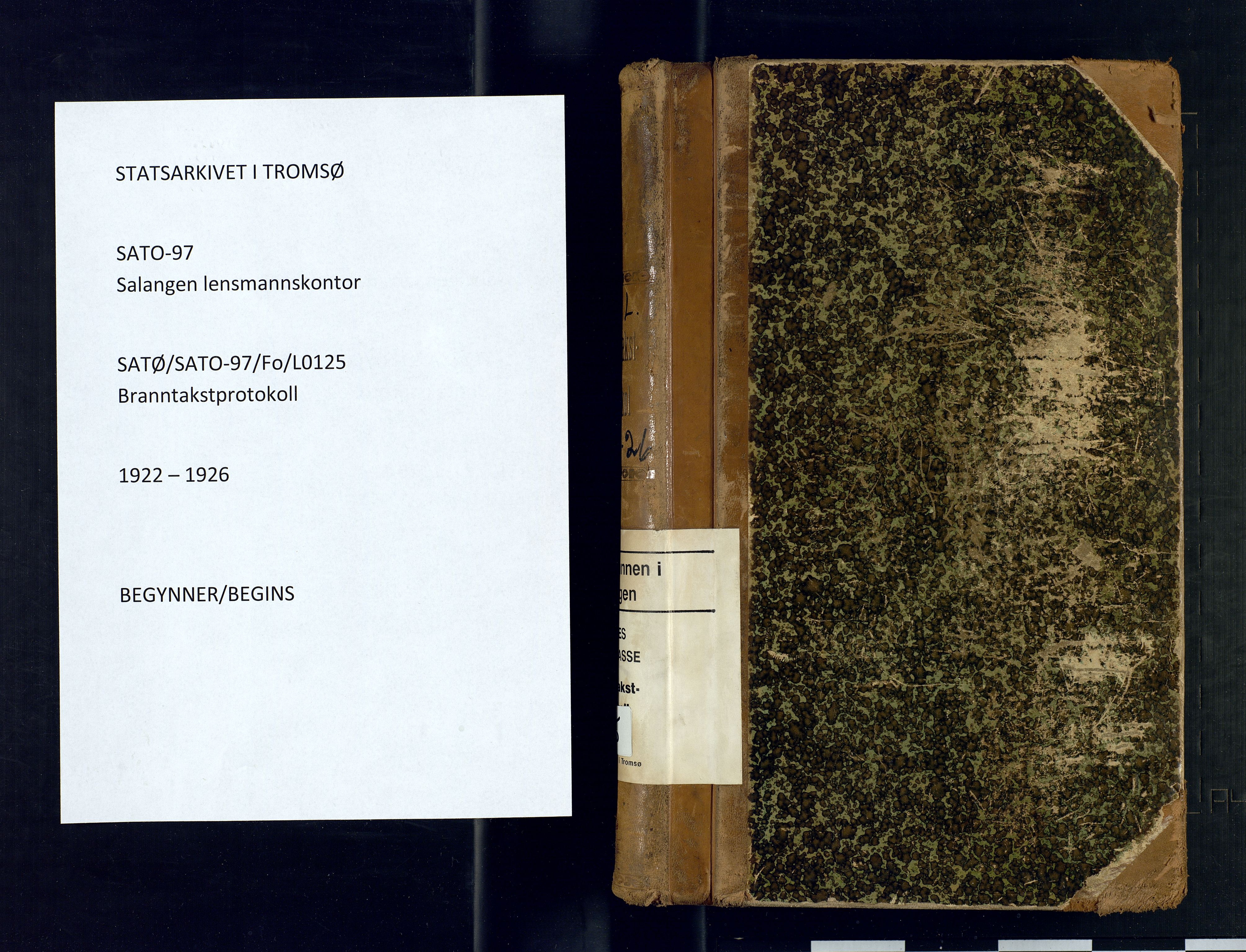 Salangen lensmannskontor, AV/SATØ-SATO-97/Fo/L0125: Branntakstprotokoller, 1922-1926