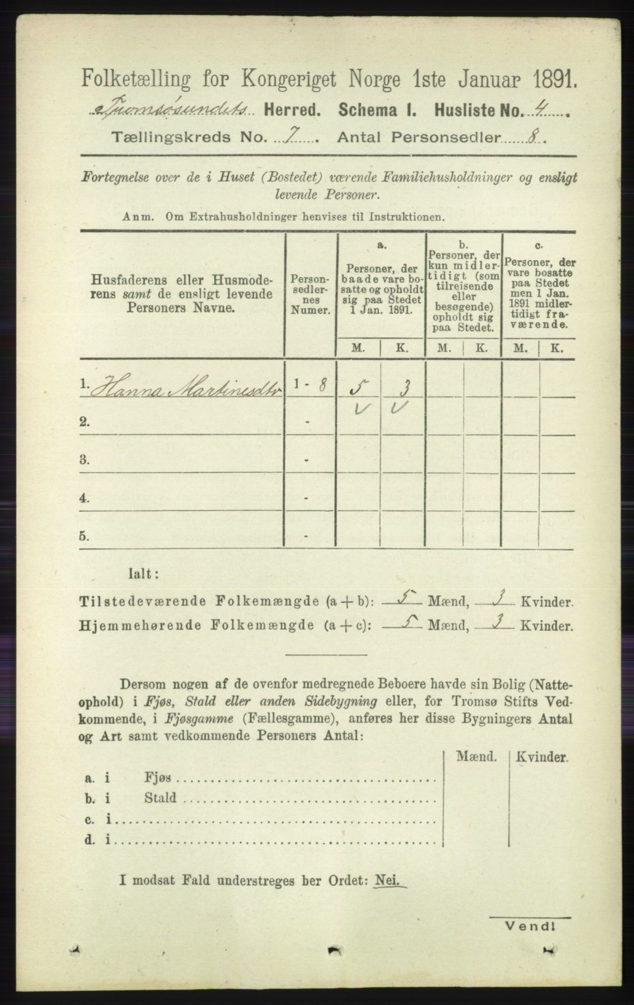 RA, Folketelling 1891 for 1934 Tromsøysund herred, 1891, s. 3637