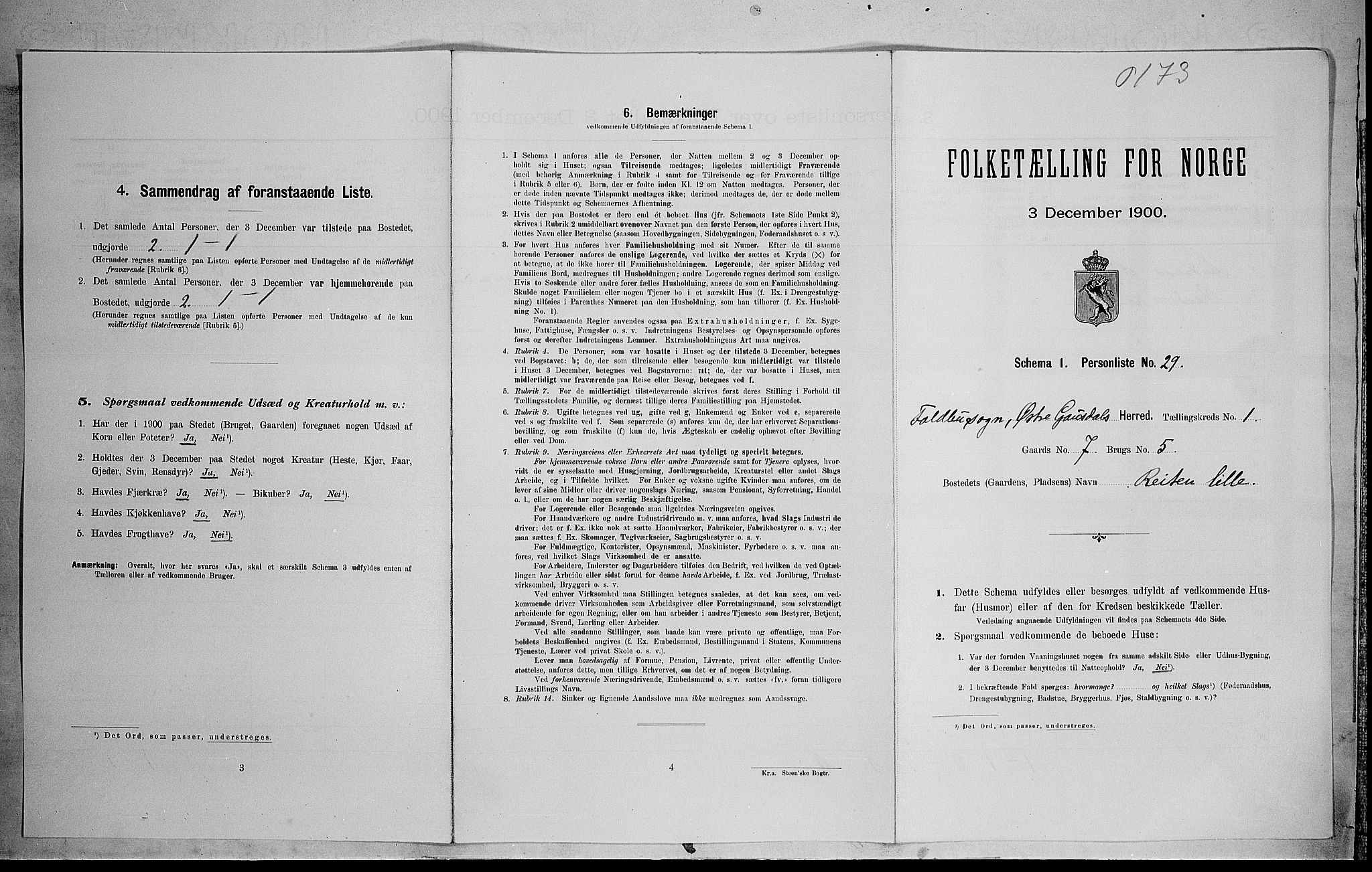 SAH, Folketelling 1900 for 0522 Østre Gausdal herred, 1900, s. 140