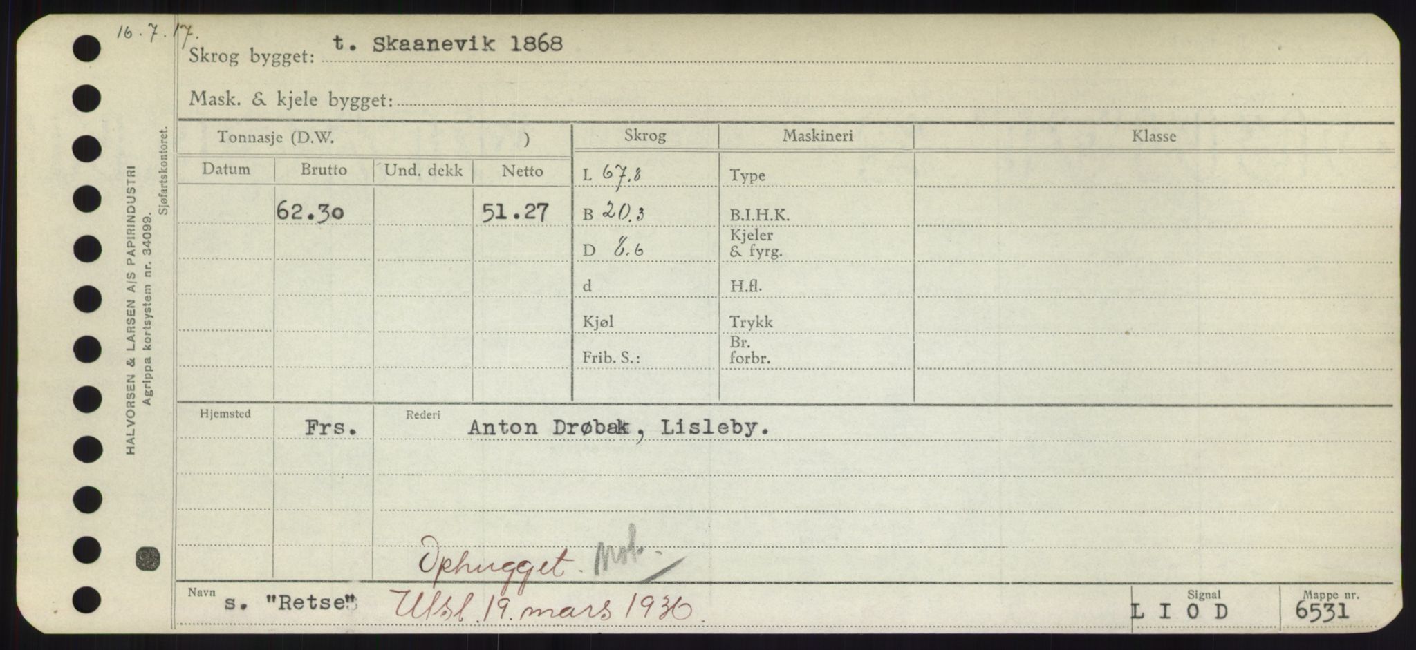 Sjøfartsdirektoratet med forløpere, Skipsmålingen, RA/S-1627/H/Hd/L0030: Fartøy, Q-Riv, s. 463