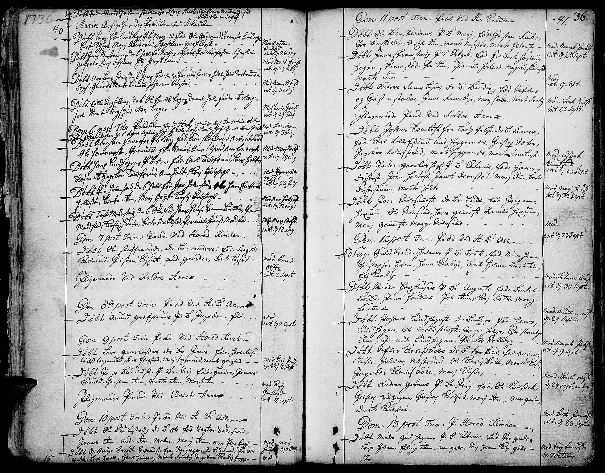 Toten prestekontor, AV/SAH-PREST-102/H/Ha/Haa/L0003: Ministerialbok nr. 3, 1734-1751, s. 40-41