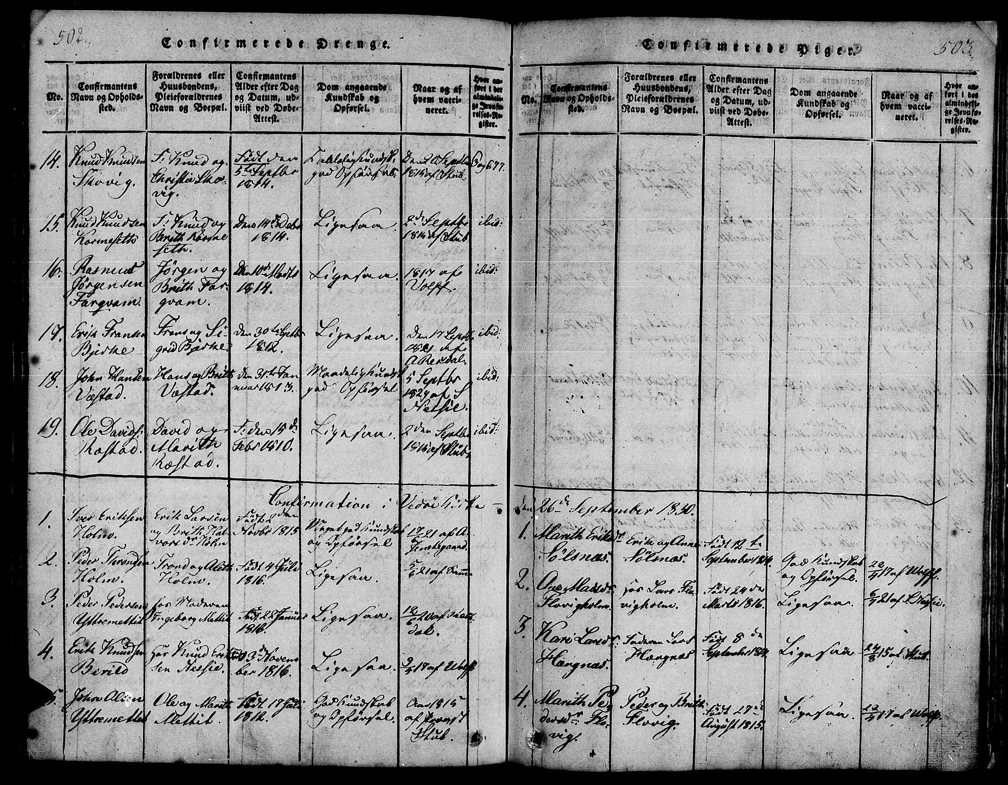 Ministerialprotokoller, klokkerbøker og fødselsregistre - Møre og Romsdal, AV/SAT-A-1454/547/L0602: Ministerialbok nr. 547A04, 1818-1845, s. 502-503