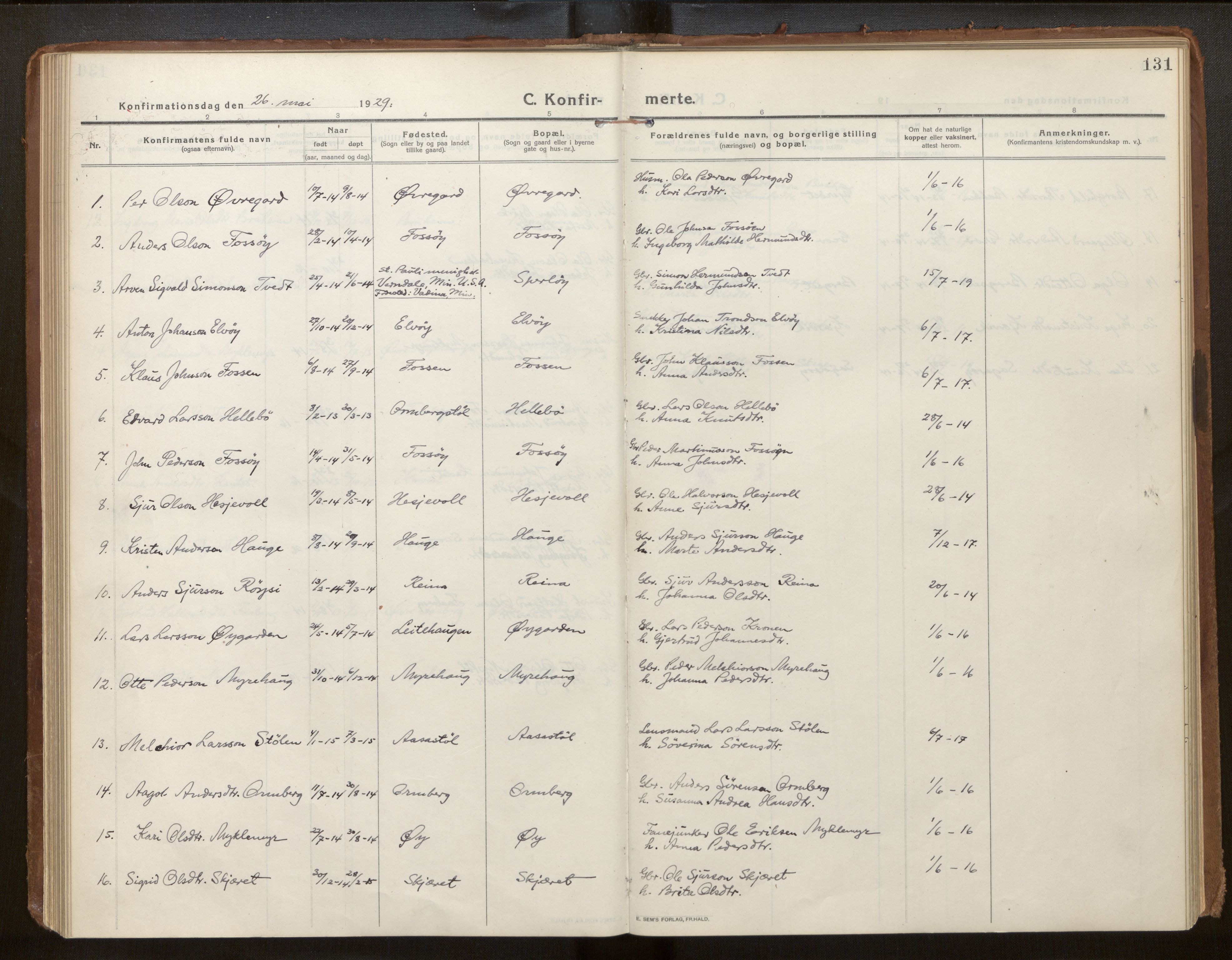 Jostedal sokneprestembete, AV/SAB-A-80601/H/Haa/Haab/L0002: Ministerialbok nr. B 2, 1915-1931, s. 131