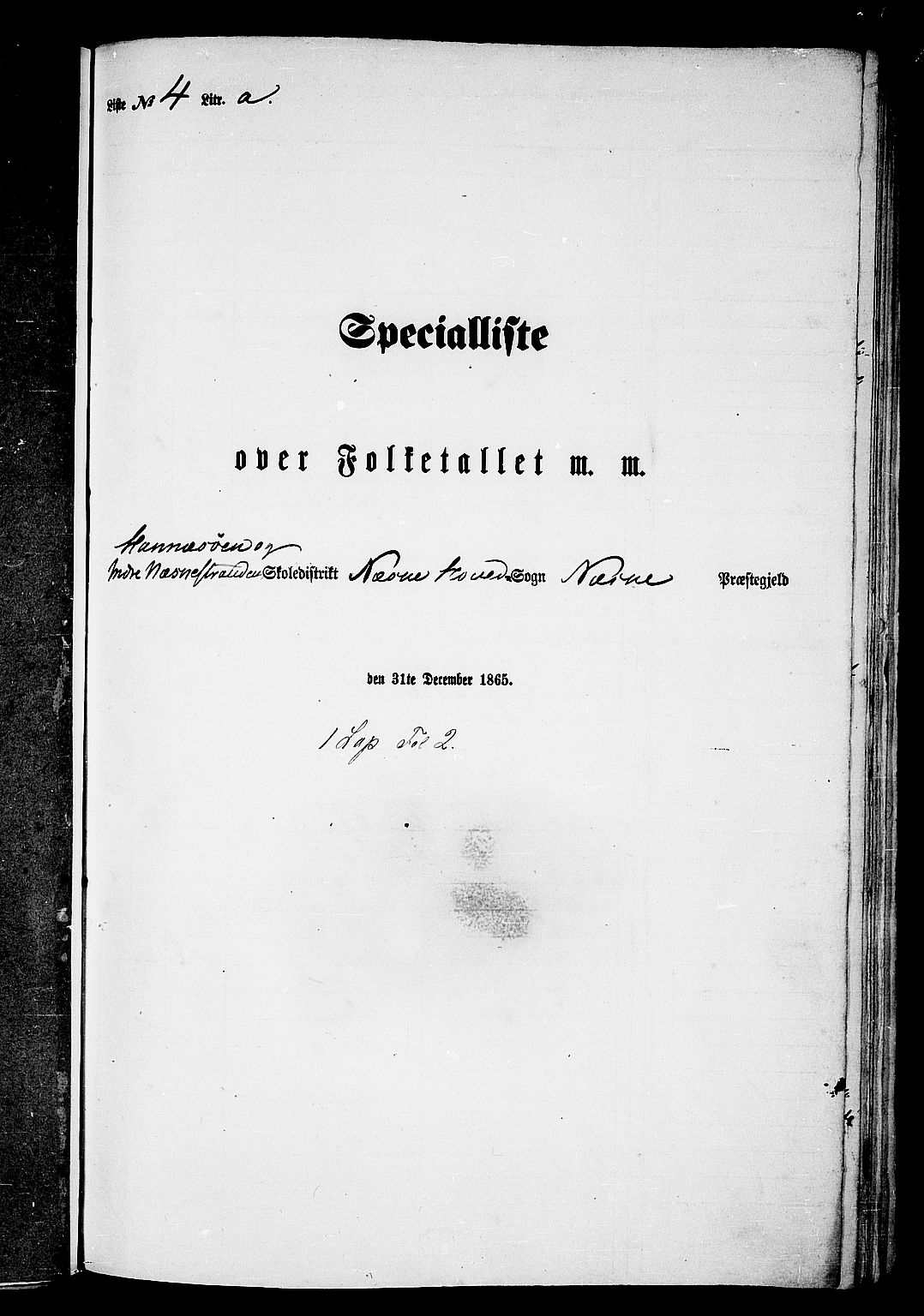 RA, Folketelling 1865 for 1828P Nesna prestegjeld, 1865, s. 81
