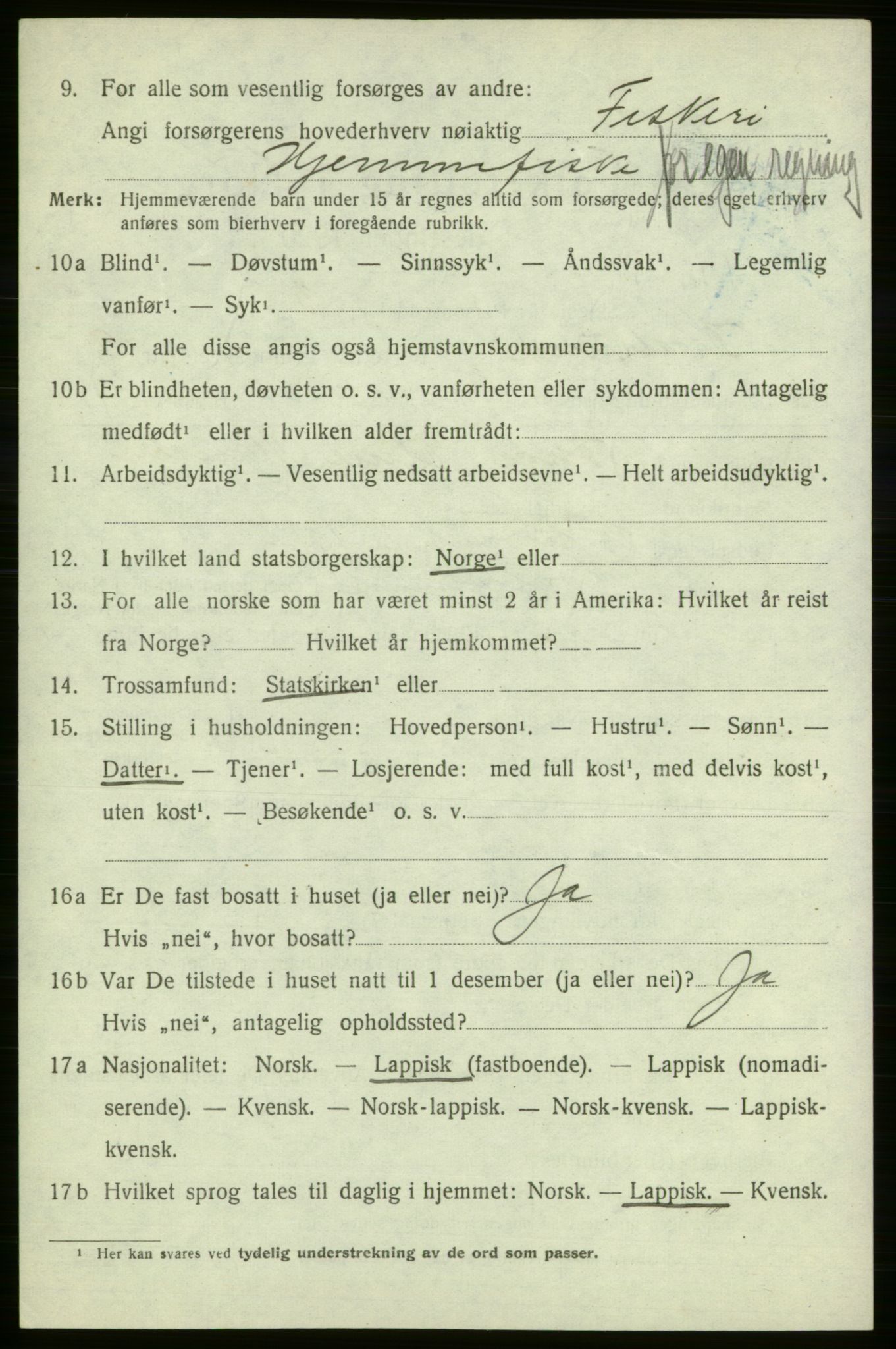 SATØ, Folketelling 1920 for 2017 Kvalsund herred, 1920, s. 2867