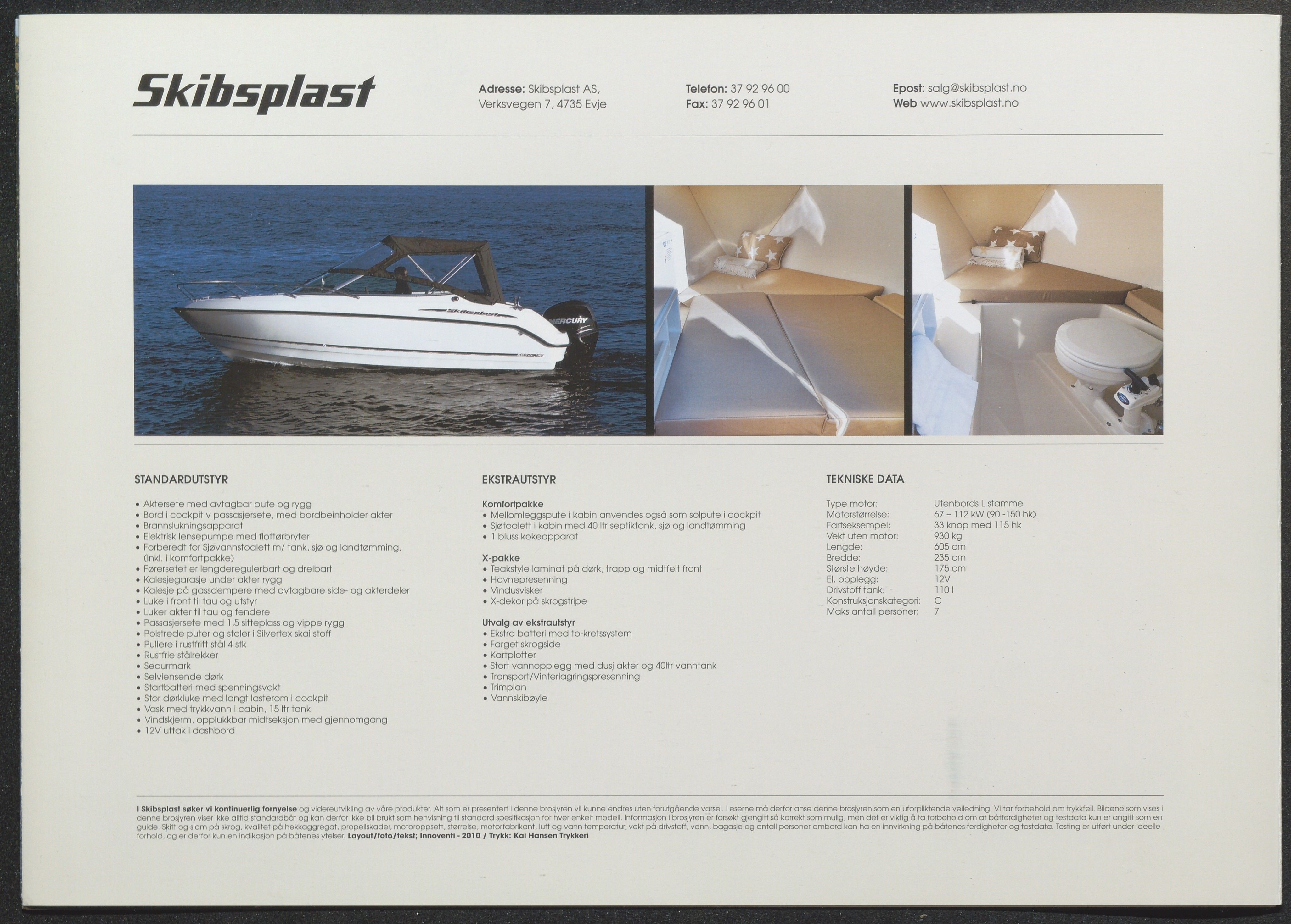 Skibsplast, AAKS/PA-2968/01/X/X01/L0002/0024: Brosjyrer / Skibsplast 605 DC (1997-fortsatt i produksjon i 2014), 1997