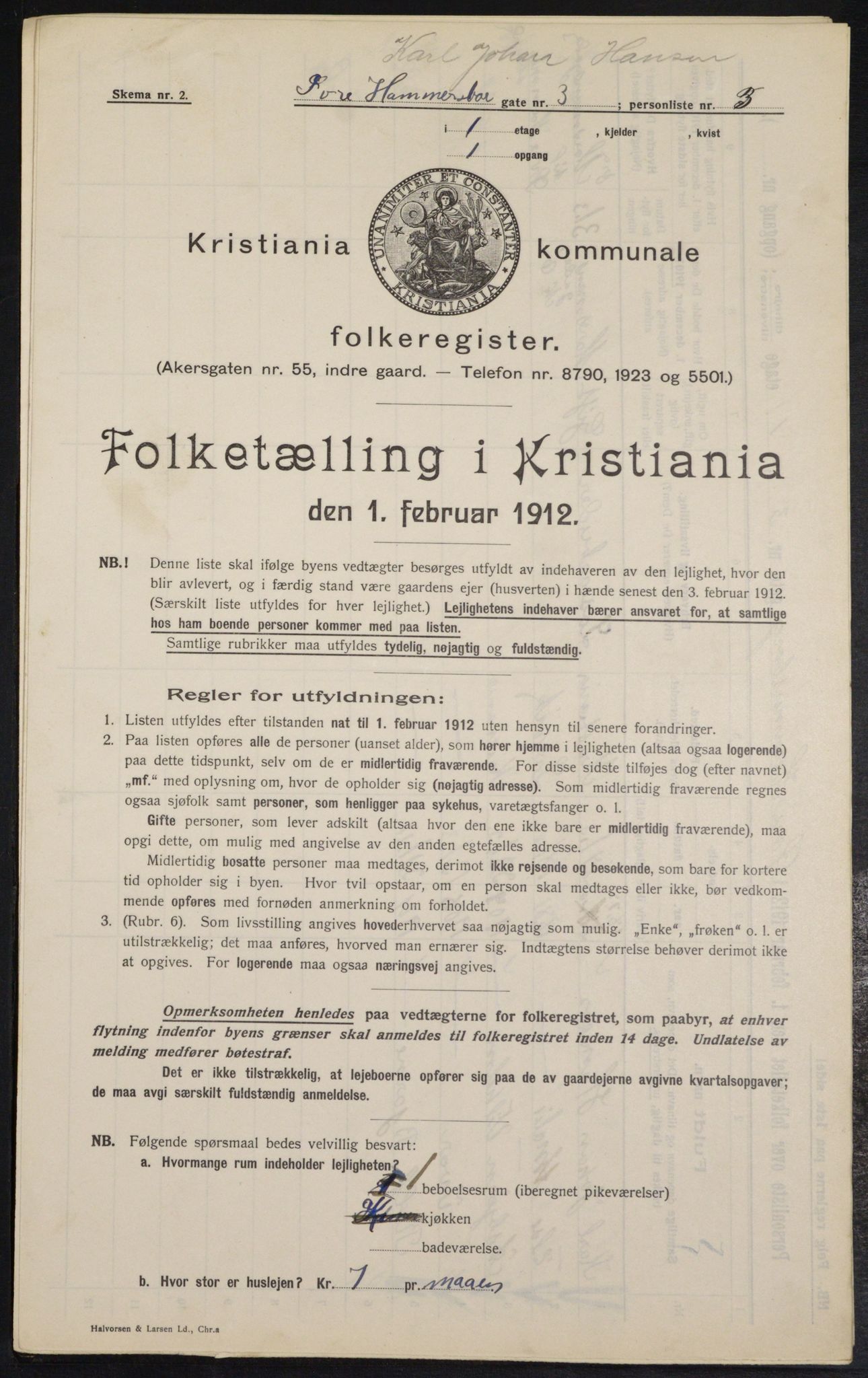 OBA, Kommunal folketelling 1.2.1912 for Kristiania, 1912, s. 129868