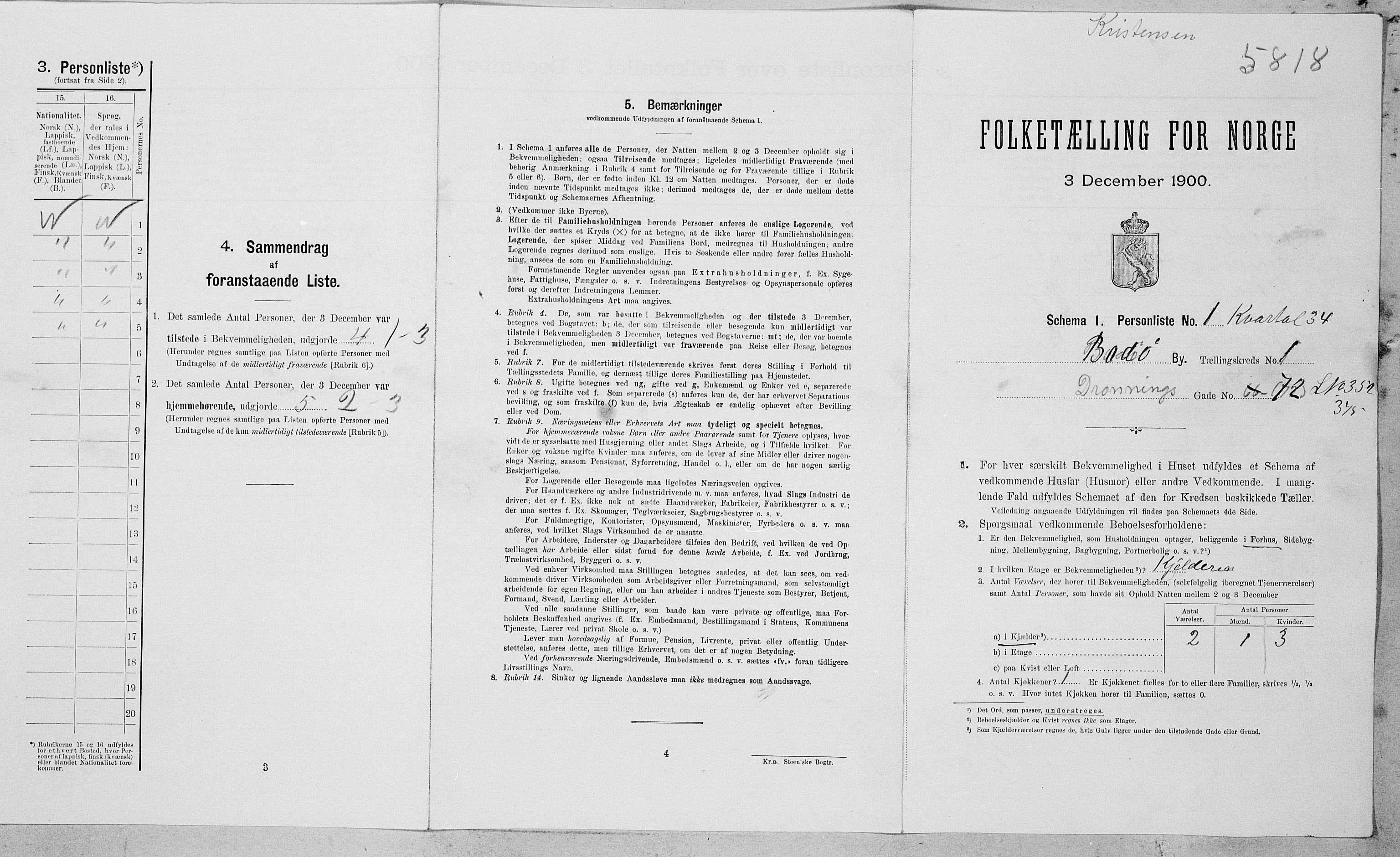 SAT, Folketelling 1900 for 1804 Bodø kjøpstad, 1900, s. 192