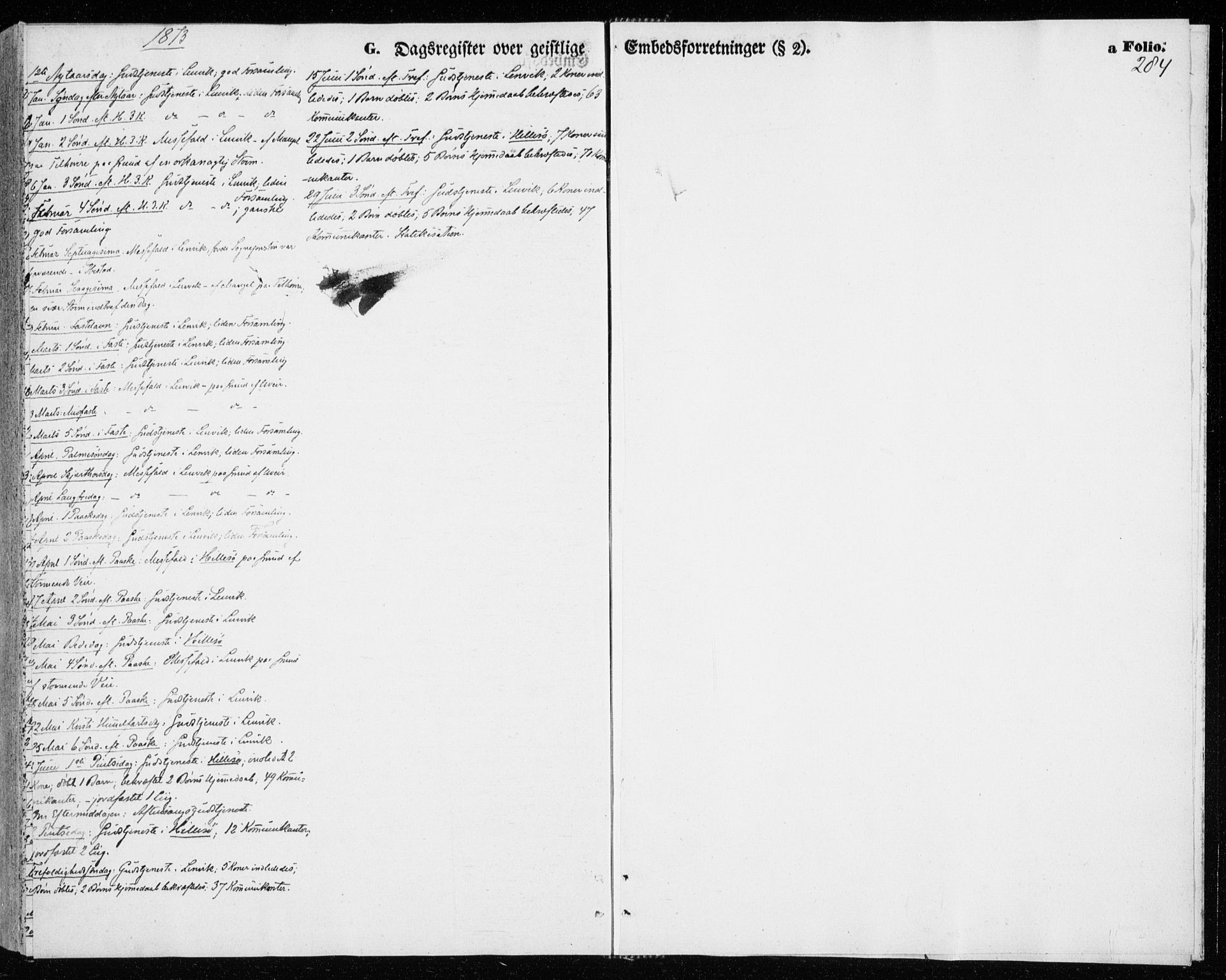 Lenvik sokneprestembete, SATØ/S-1310/H/Ha/Haa/L0009kirke: Ministerialbok nr. 9, 1866-1873, s. 284