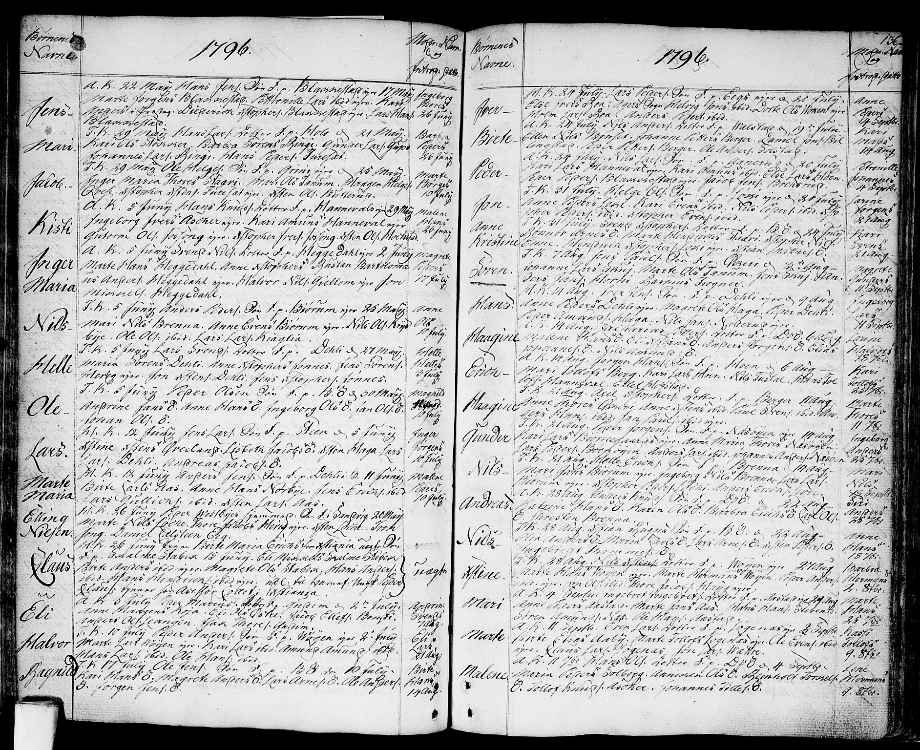 Asker prestekontor Kirkebøker, SAO/A-10256a/F/Fa/L0003: Ministerialbok nr. I 3, 1767-1807, s. 136