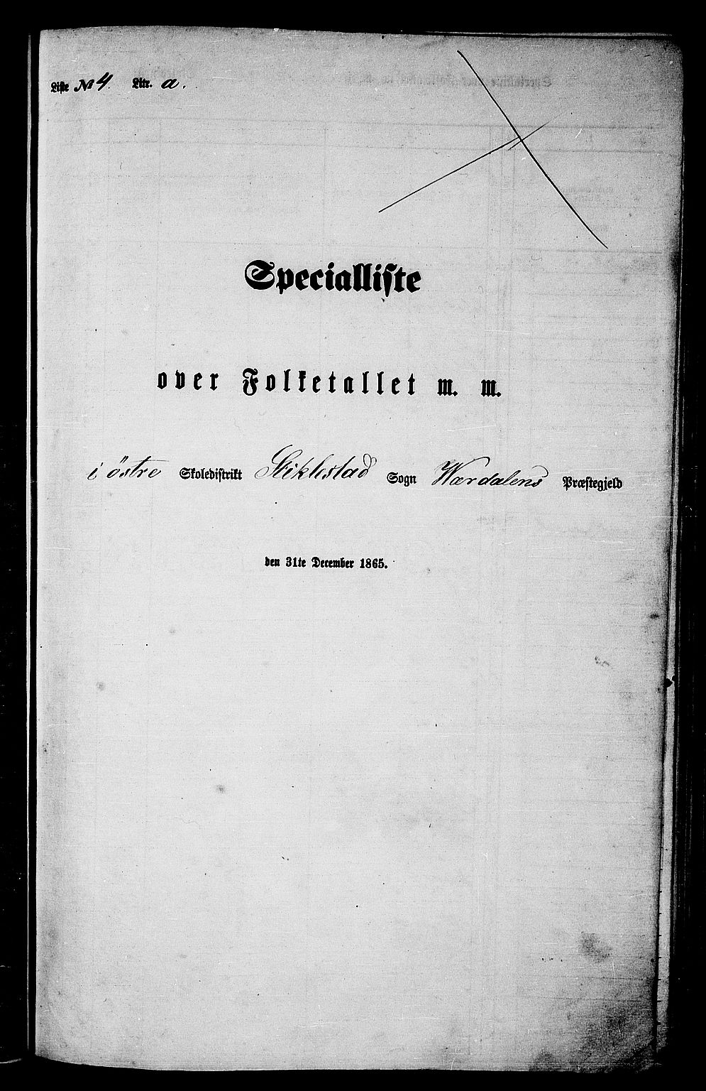 RA, Folketelling 1865 for 1721P Verdal prestegjeld, 1865, s. 93