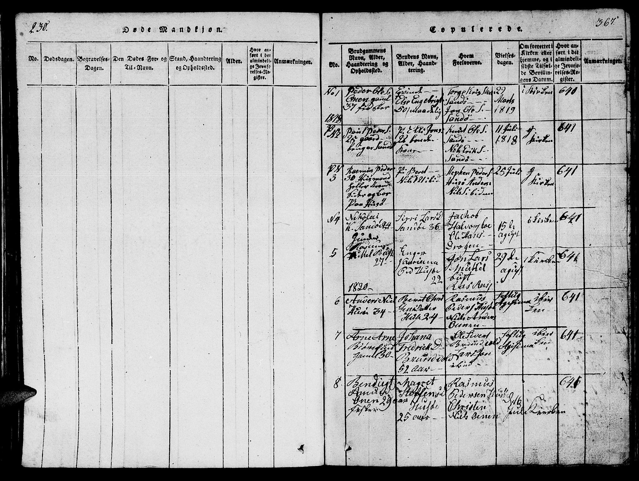 Ministerialprotokoller, klokkerbøker og fødselsregistre - Møre og Romsdal, AV/SAT-A-1454/561/L0731: Klokkerbok nr. 561C01, 1817-1867, s. 366-367