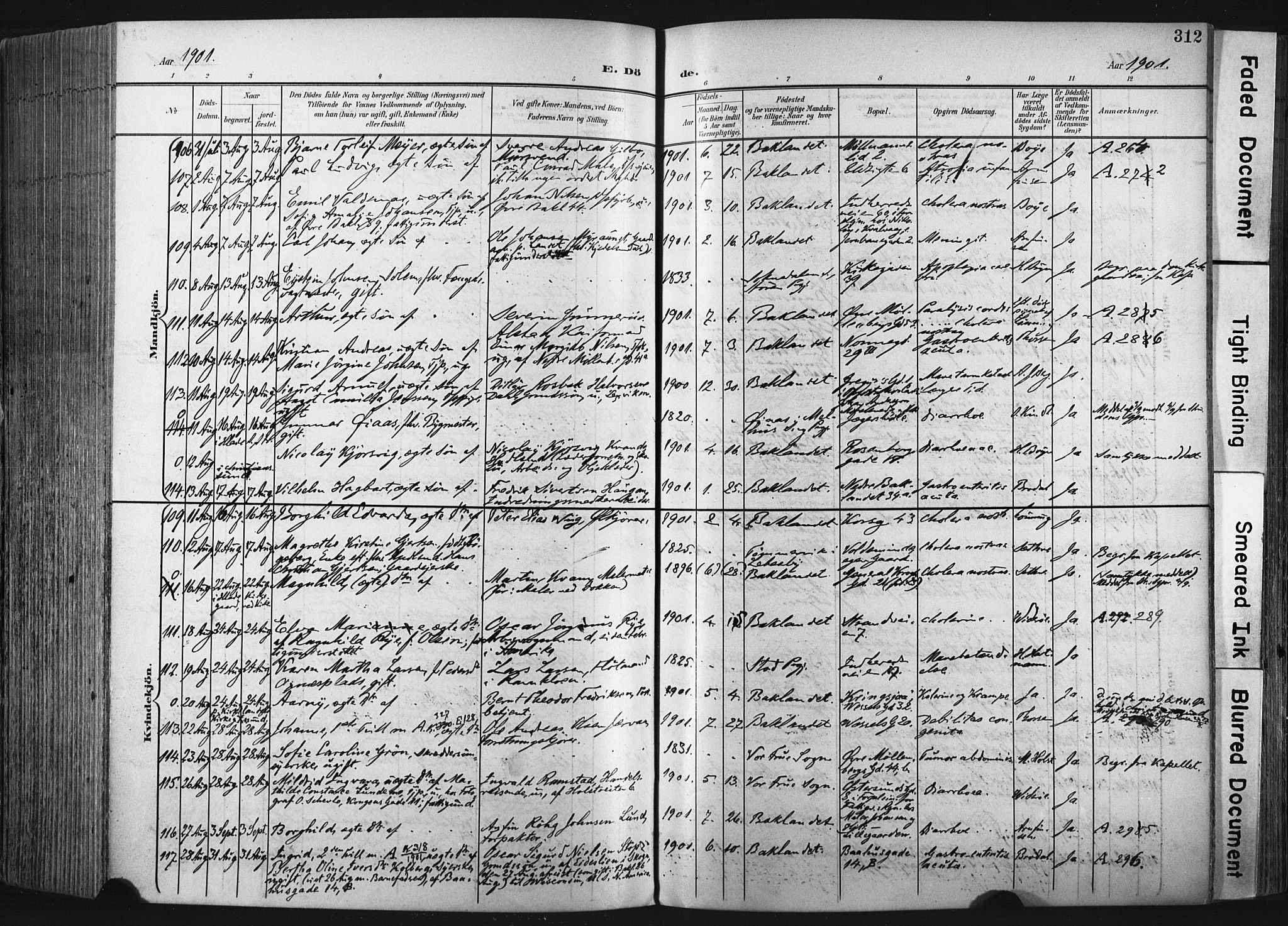 Ministerialprotokoller, klokkerbøker og fødselsregistre - Sør-Trøndelag, SAT/A-1456/604/L0201: Ministerialbok nr. 604A21, 1901-1911, s. 312