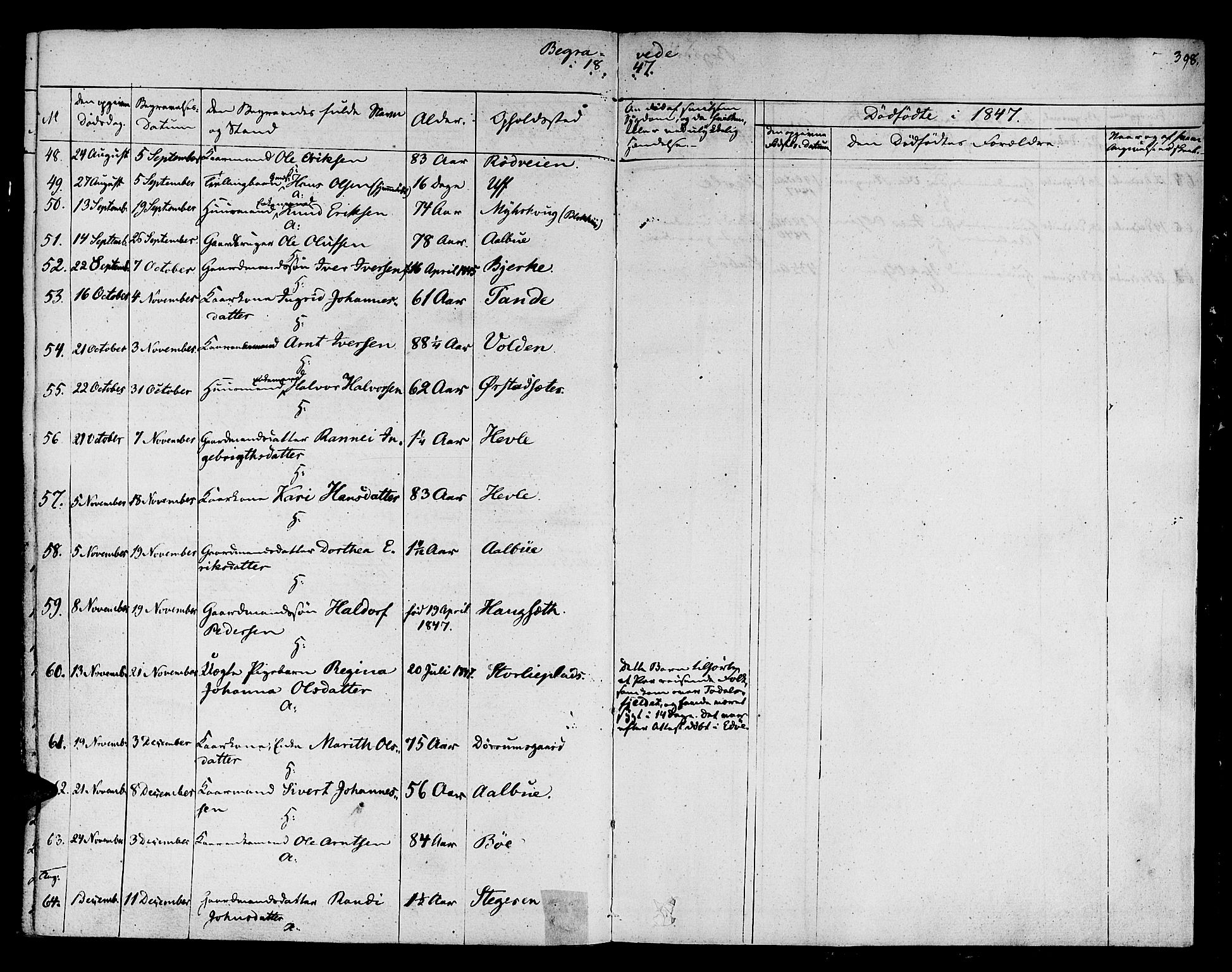 Ministerialprotokoller, klokkerbøker og fødselsregistre - Sør-Trøndelag, SAT/A-1456/678/L0897: Ministerialbok nr. 678A06-07, 1821-1847, s. 398