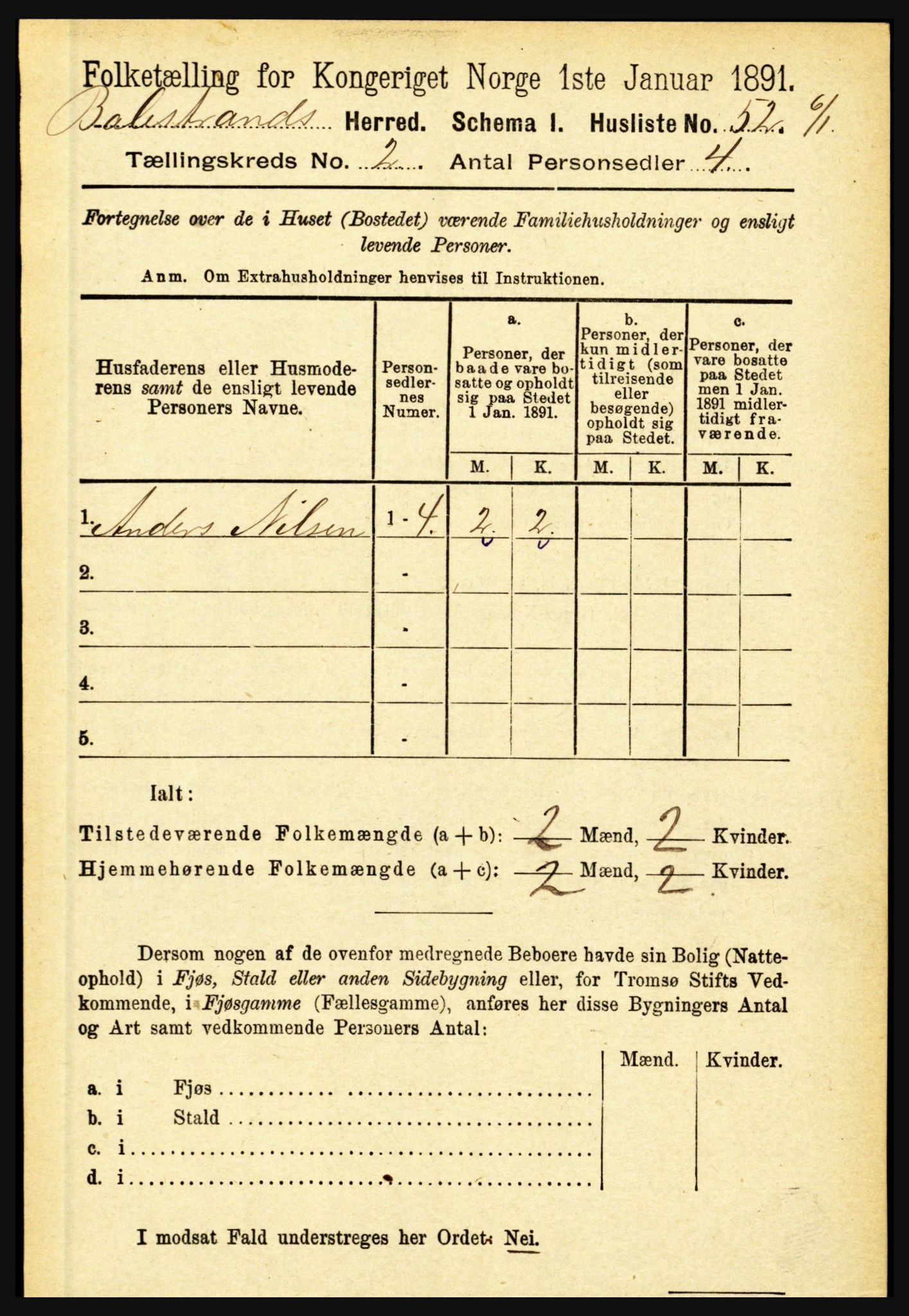 RA, Folketelling 1891 for 1418 Balestrand herred, 1891, s. 273