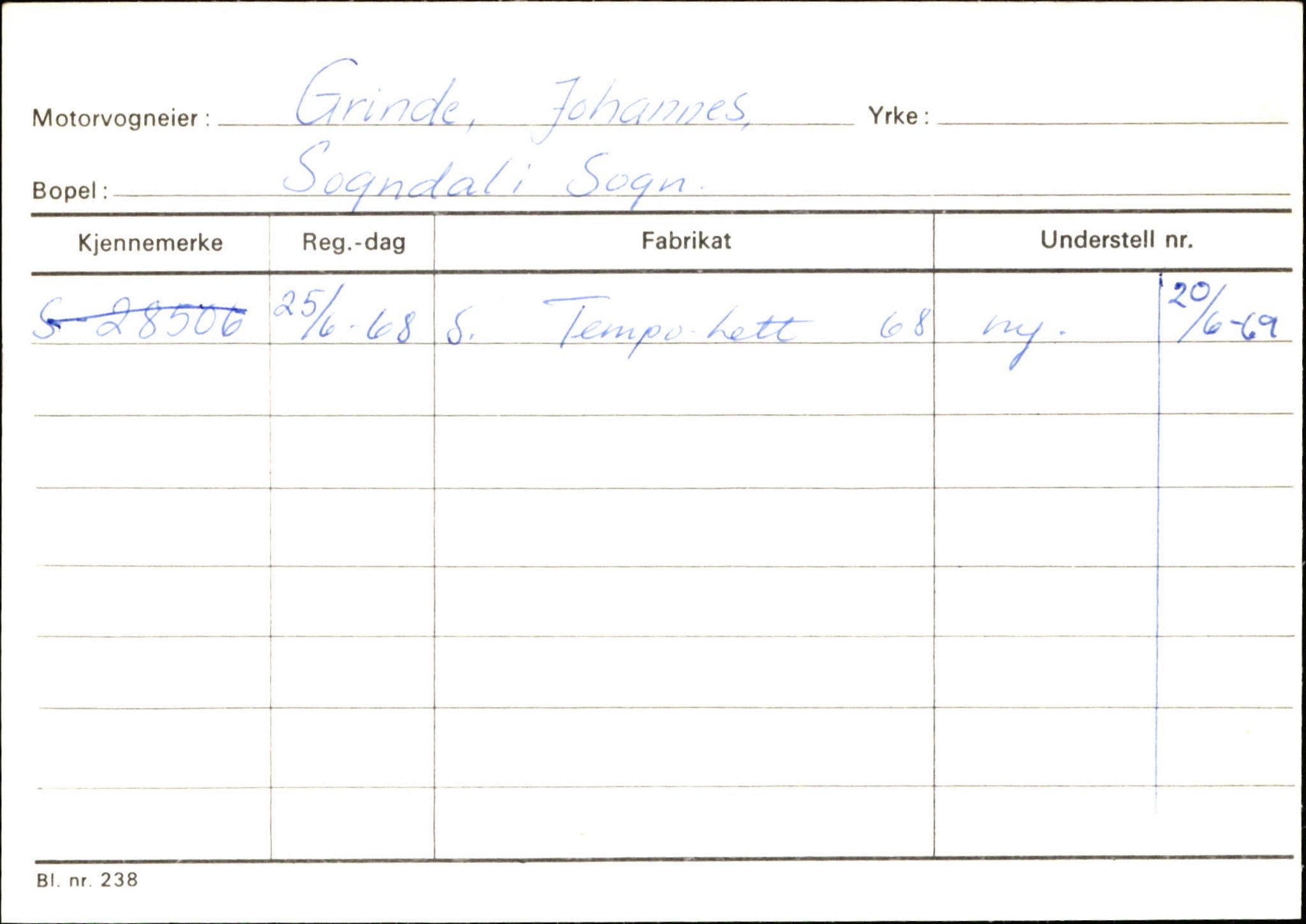 Statens vegvesen, Sogn og Fjordane vegkontor, AV/SAB-A-5301/4/F/L0124: Eigarregister Sogndal A-U, 1945-1975, s. 705