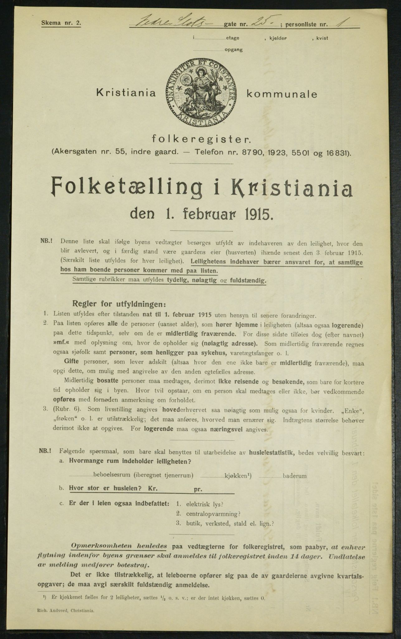 OBA, Kommunal folketelling 1.2.1915 for Kristiania, 1915, s. 68963