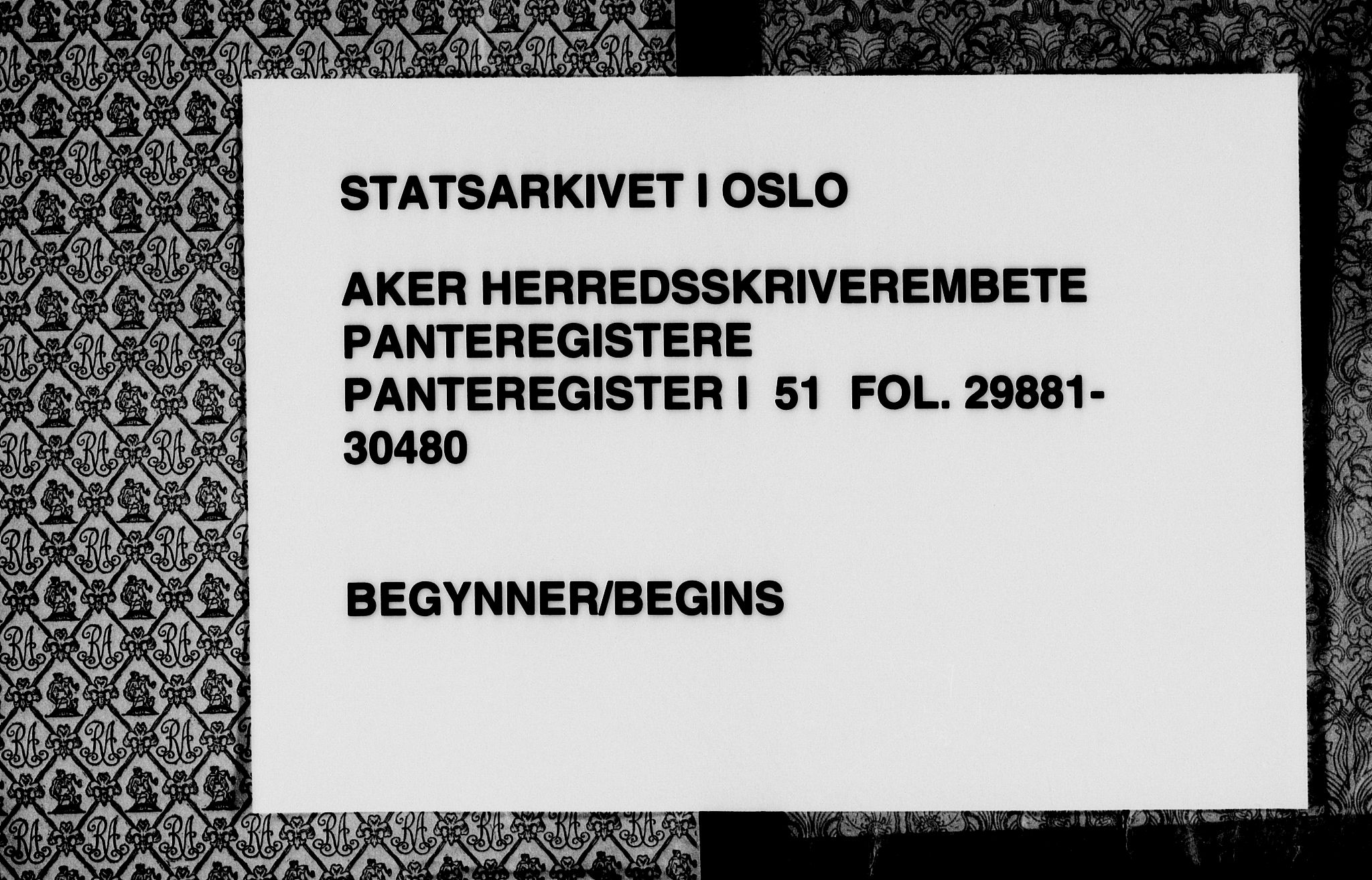 Aker herredsskriveri, SAO/A-10896/G/Ga/Gab/Gaba/L0051: Panteregister nr. I 51, 1921-1950