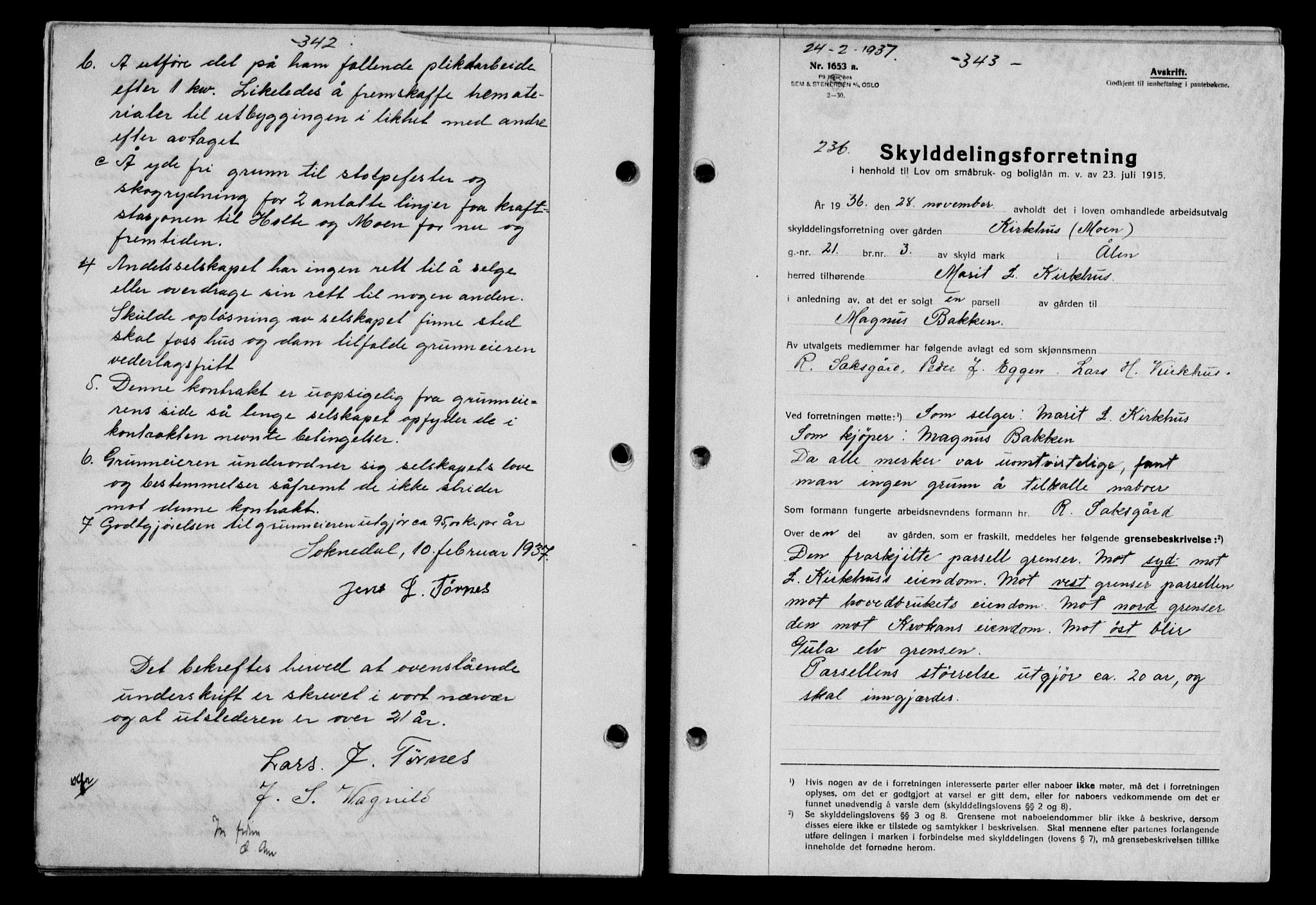 Gauldal sorenskriveri, SAT/A-0014/1/2/2C/L0046: Pantebok nr. 49-50, 1936-1937, Dagboknr: 236/1937