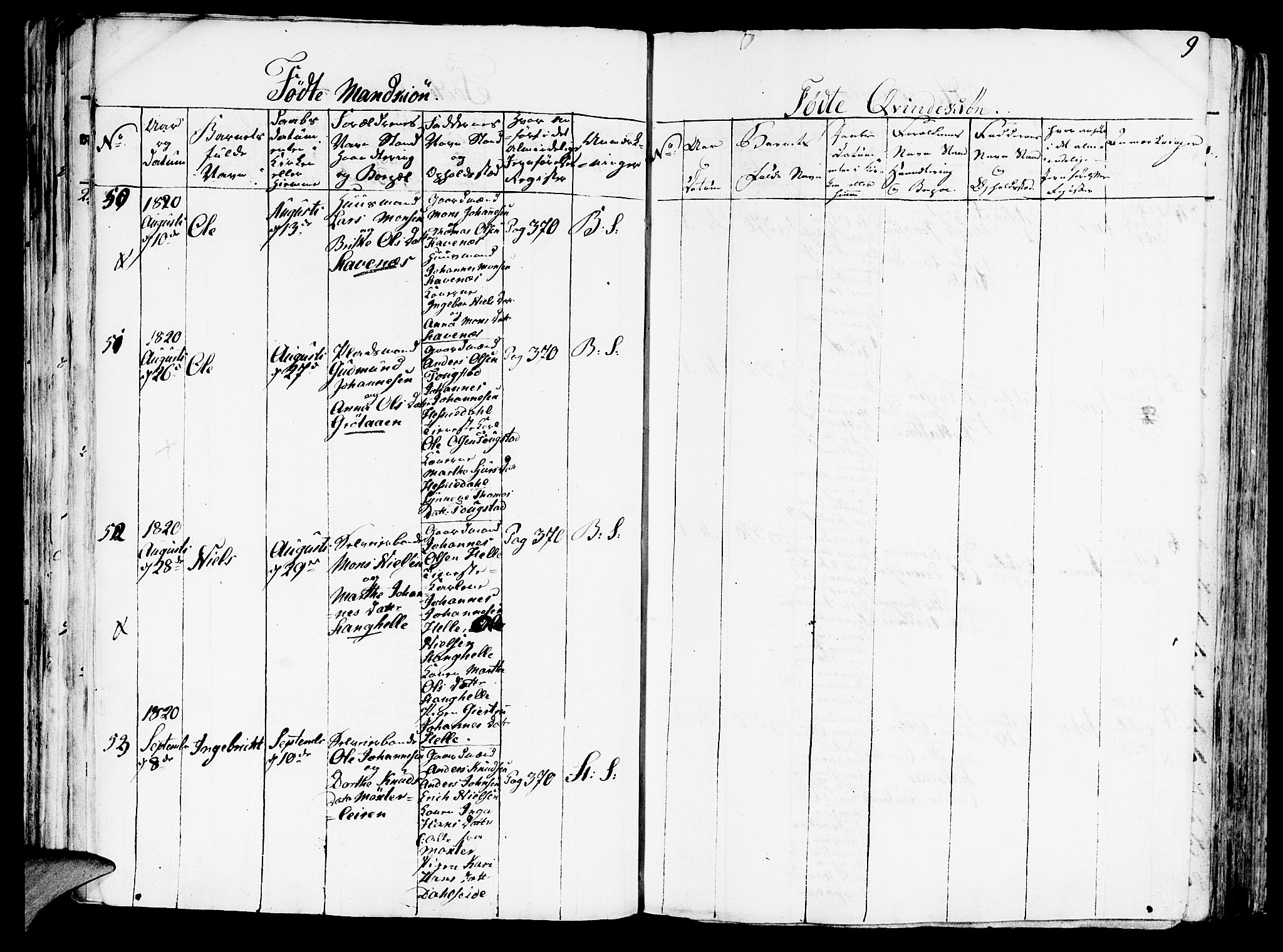 Haus sokneprestembete, SAB/A-75601/H/Haa: Ministerialbok nr. A 12, 1816-1821, s. 9