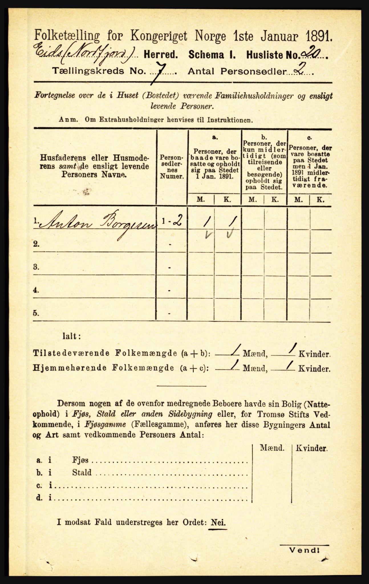 RA, Folketelling 1891 for 1443 Eid herred, 1891, s. 1774