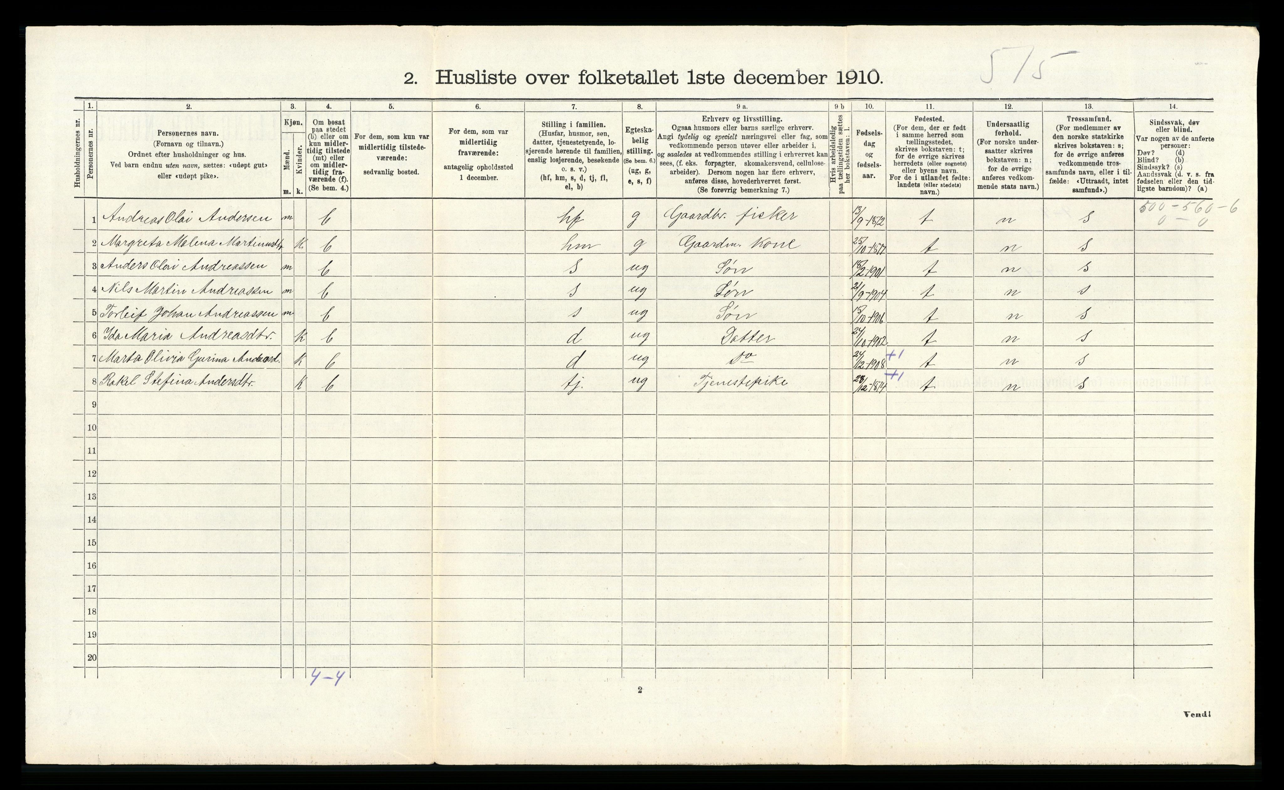 RA, Folketelling 1910 for 1258 Herdla herred, 1910, s. 397