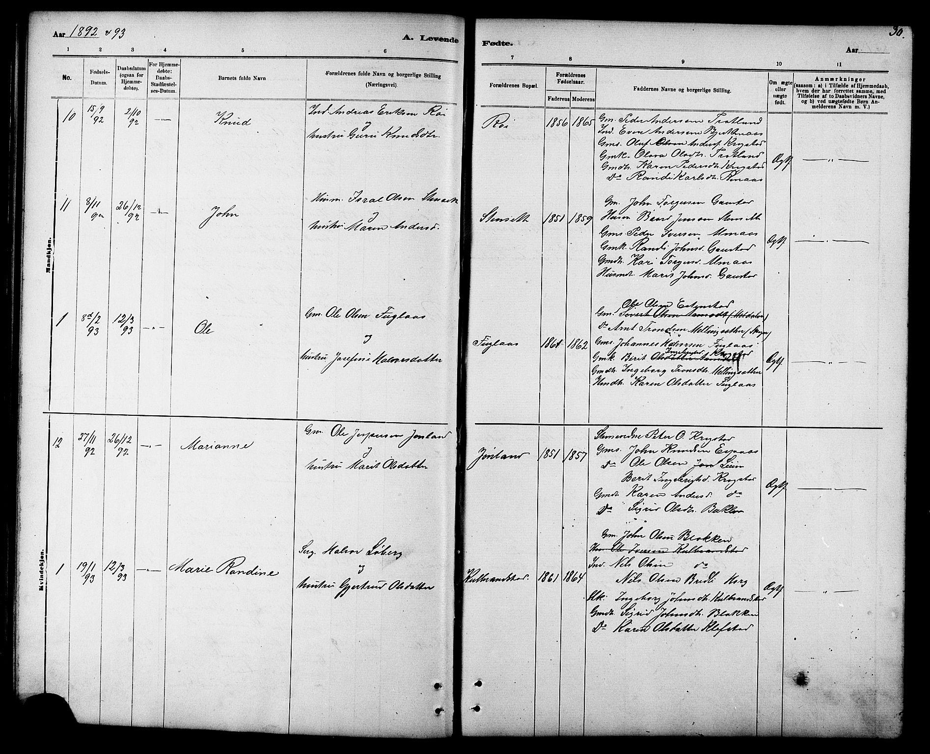 Ministerialprotokoller, klokkerbøker og fødselsregistre - Sør-Trøndelag, AV/SAT-A-1456/694/L1132: Klokkerbok nr. 694C04, 1887-1914, s. 30