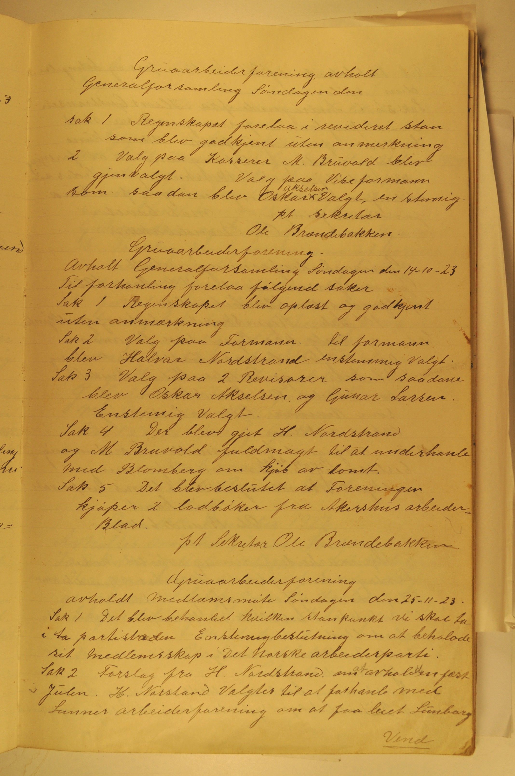 Grua Arbeiderlag, OARM/H-A-00261/A/L0001/0001: Forhandlingsprotokoller / Forhandlingsprotokoll Grua Arbeiderforening, 1918-1939