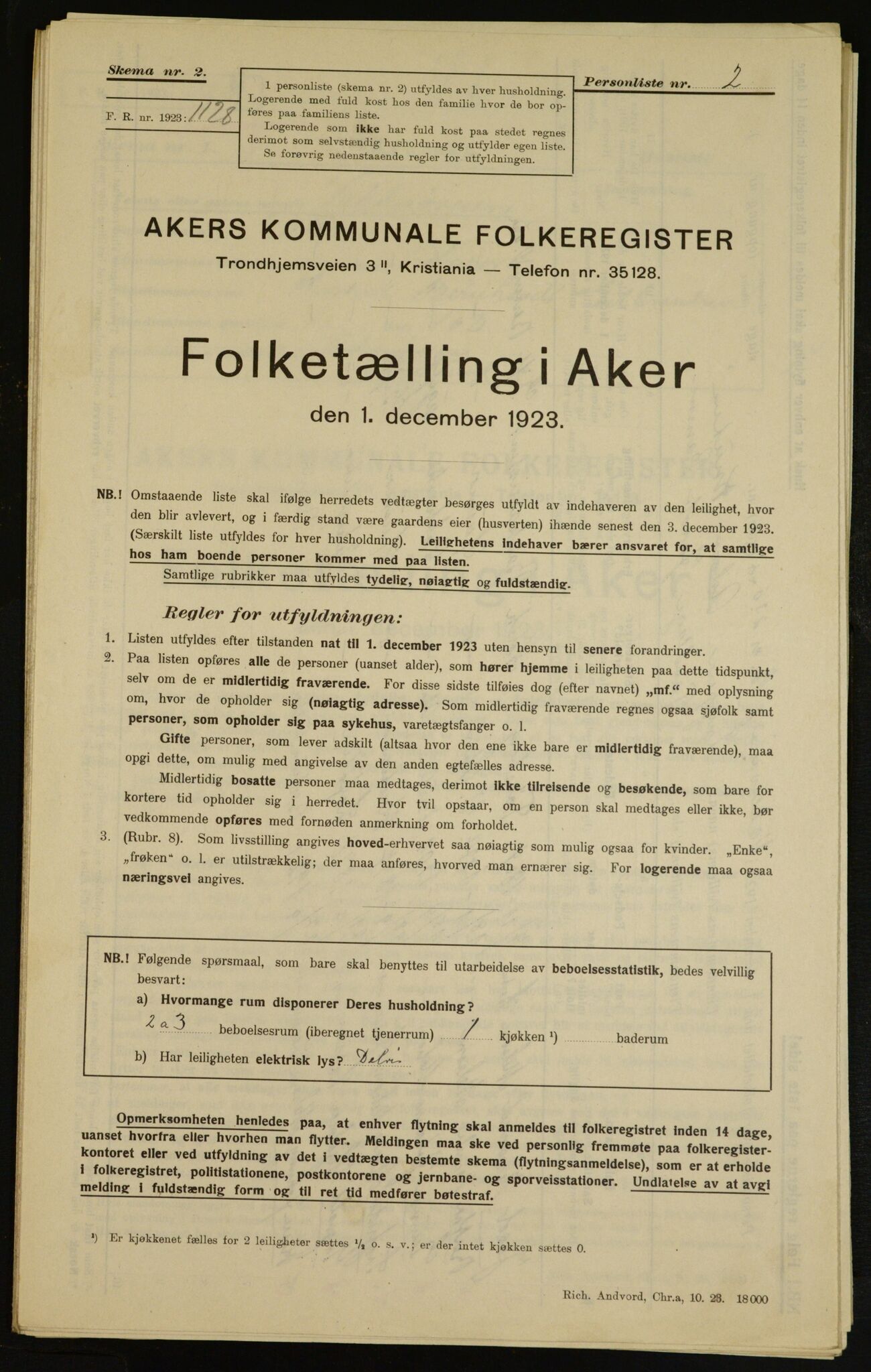 , Kommunal folketelling 1.12.1923 for Aker, 1923, s. 6800