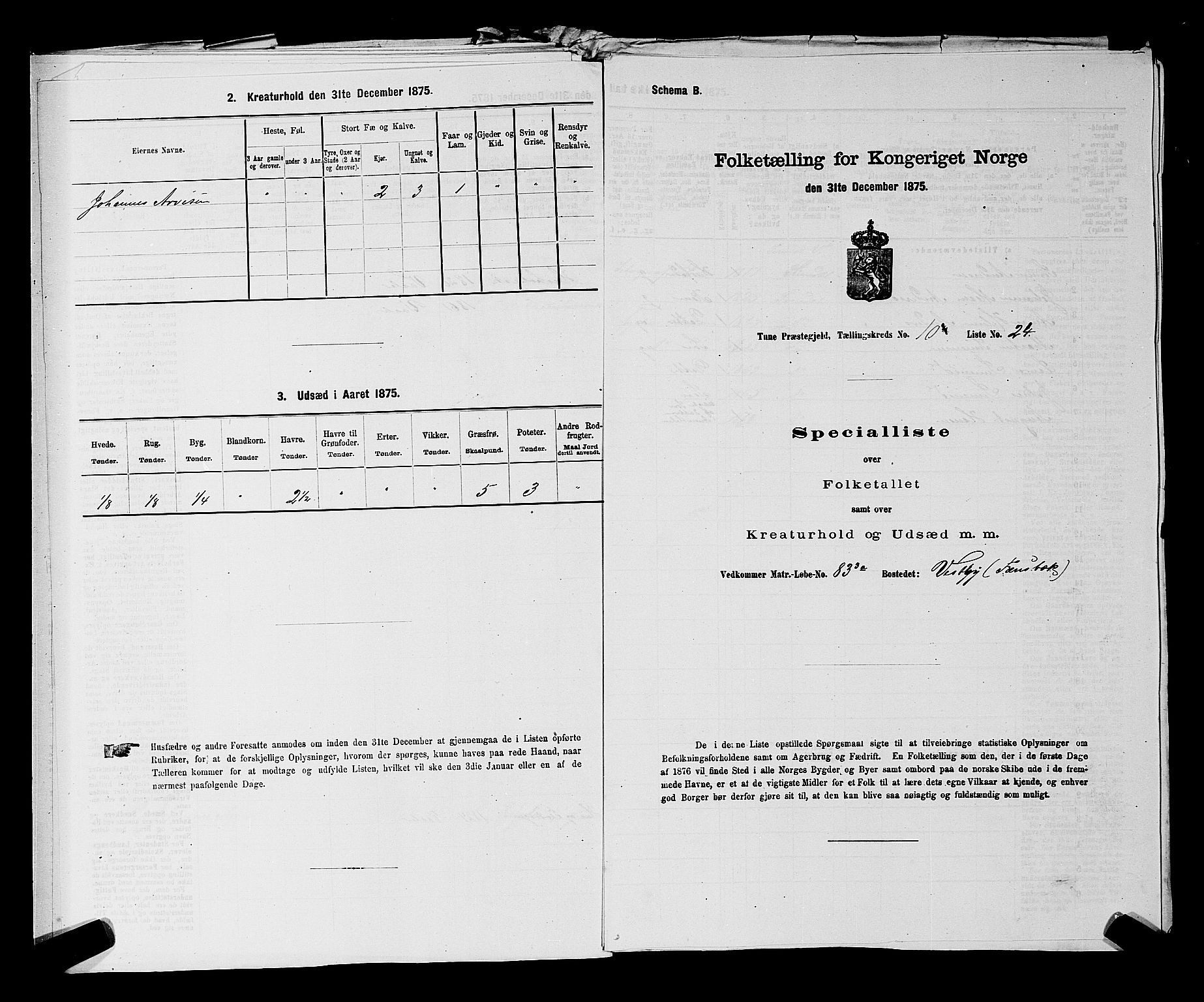 RA, Folketelling 1875 for 0130P Tune prestegjeld, 1875, s. 1689