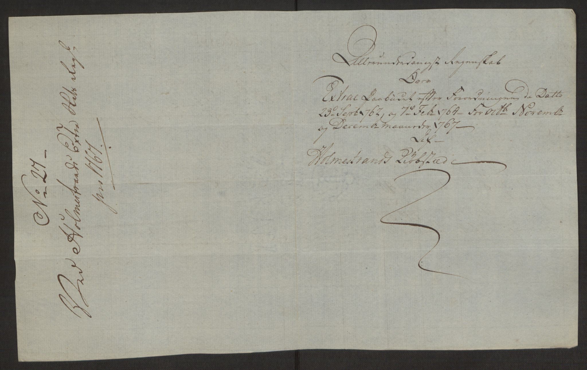 Rentekammeret inntil 1814, Reviderte regnskaper, Byregnskaper, AV/RA-EA-4066/R/Rh/L0163/0001: [H4] Kontribusjonsregnskap / Ekstraskatt, Holmestrand, 1762-1772, s. 373