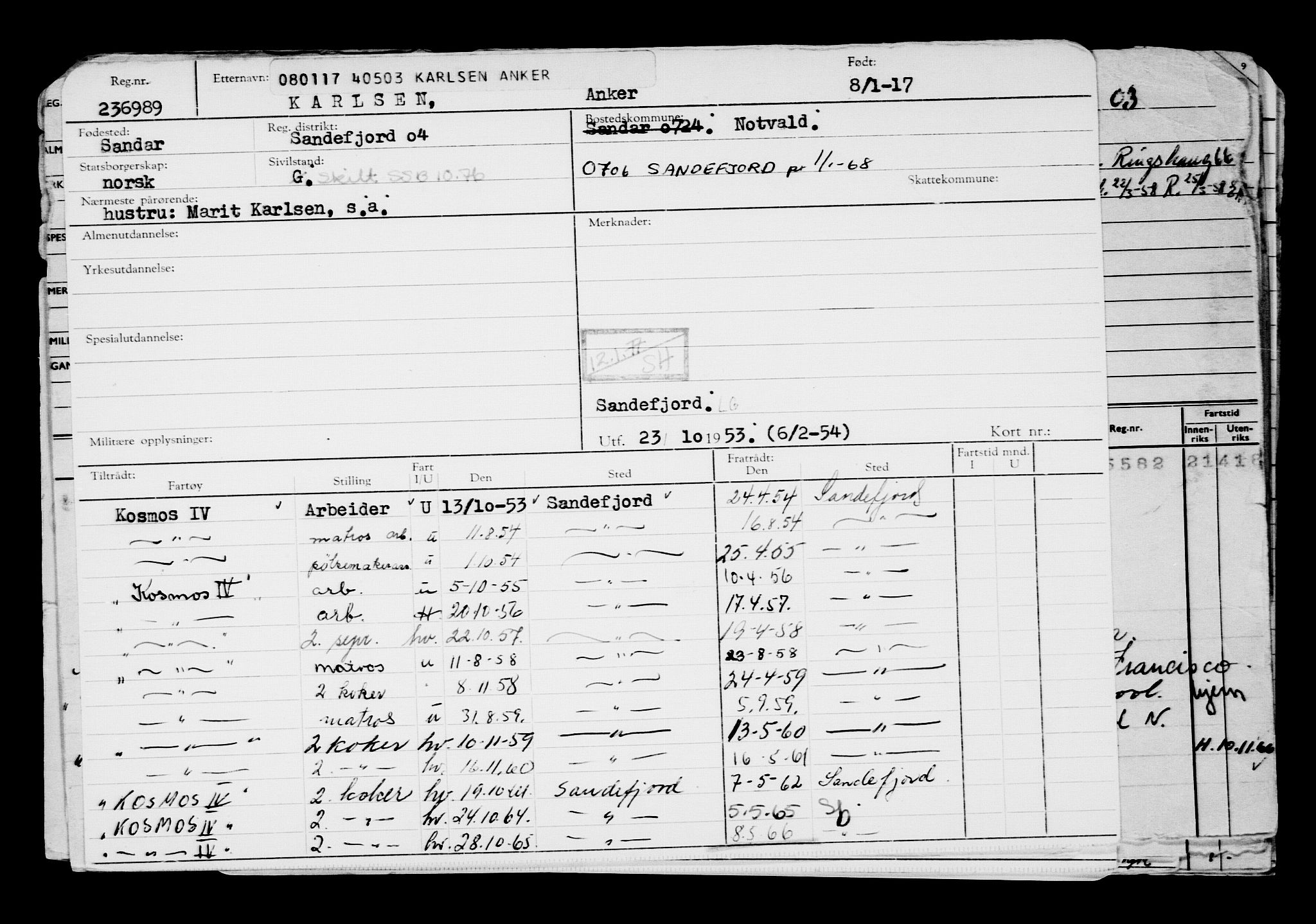 Direktoratet for sjømenn, AV/RA-S-3545/G/Gb/L0145: Hovedkort, 1917, s. 124