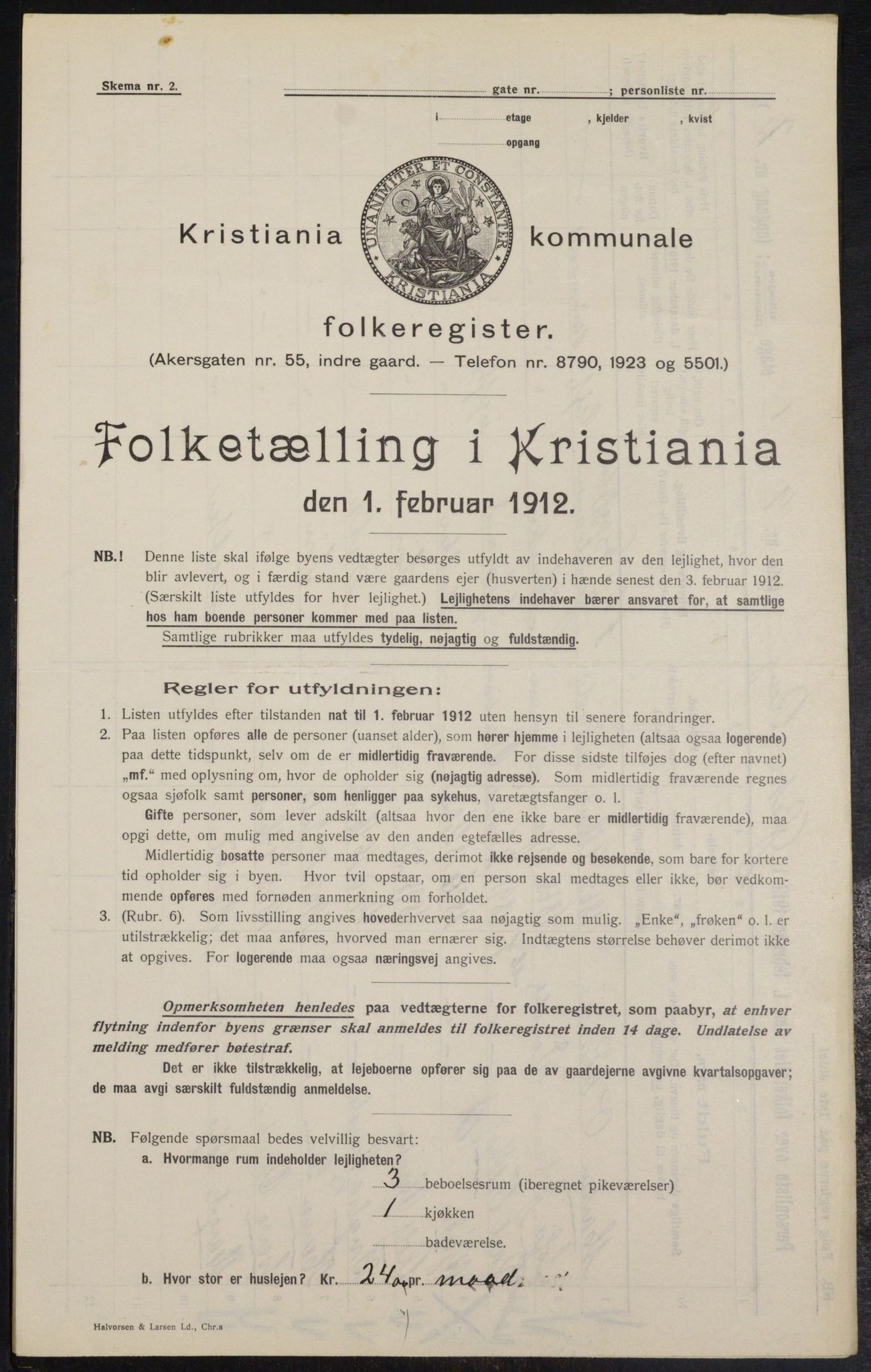 OBA, Kommunal folketelling 1.2.1912 for Kristiania, 1912, s. 129479