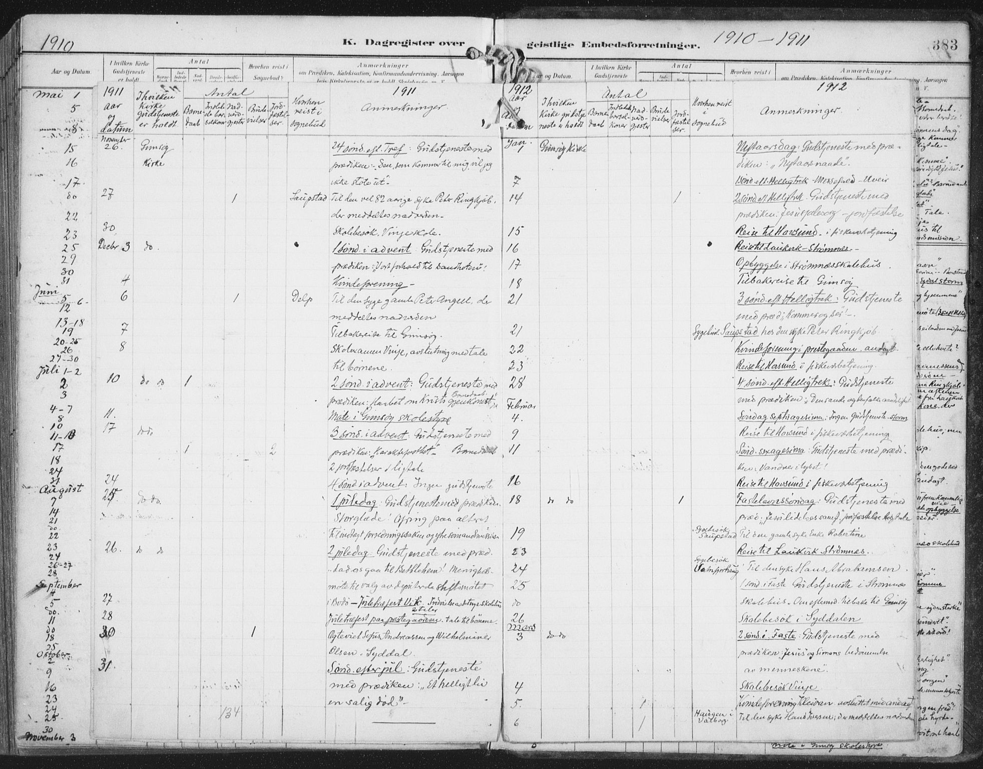 Ministerialprotokoller, klokkerbøker og fødselsregistre - Nordland, AV/SAT-A-1459/876/L1098: Ministerialbok nr. 876A04, 1896-1915, s. 383