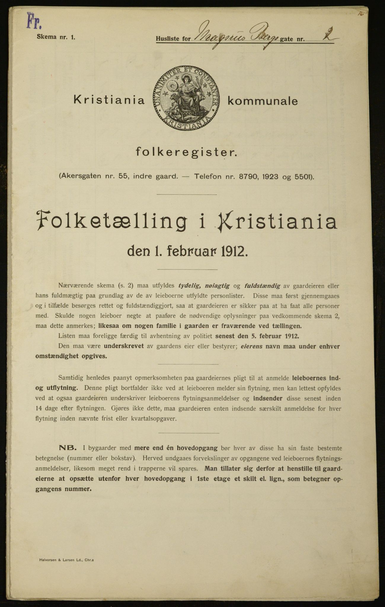 OBA, Kommunal folketelling 1.2.1912 for Kristiania, 1912, s. 59430