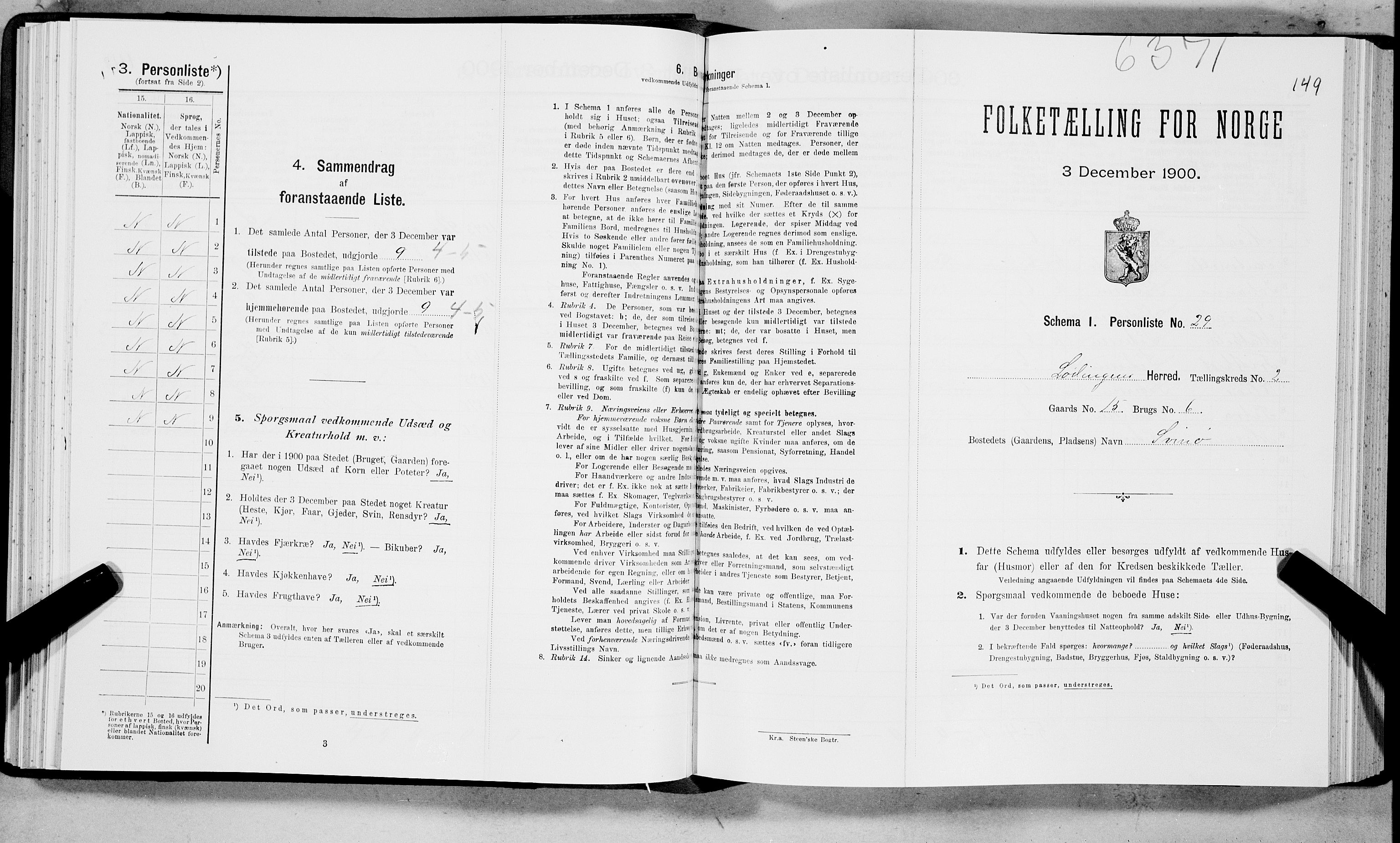 SAT, Folketelling 1900 for 1851 Lødingen herred, 1900, s. 149