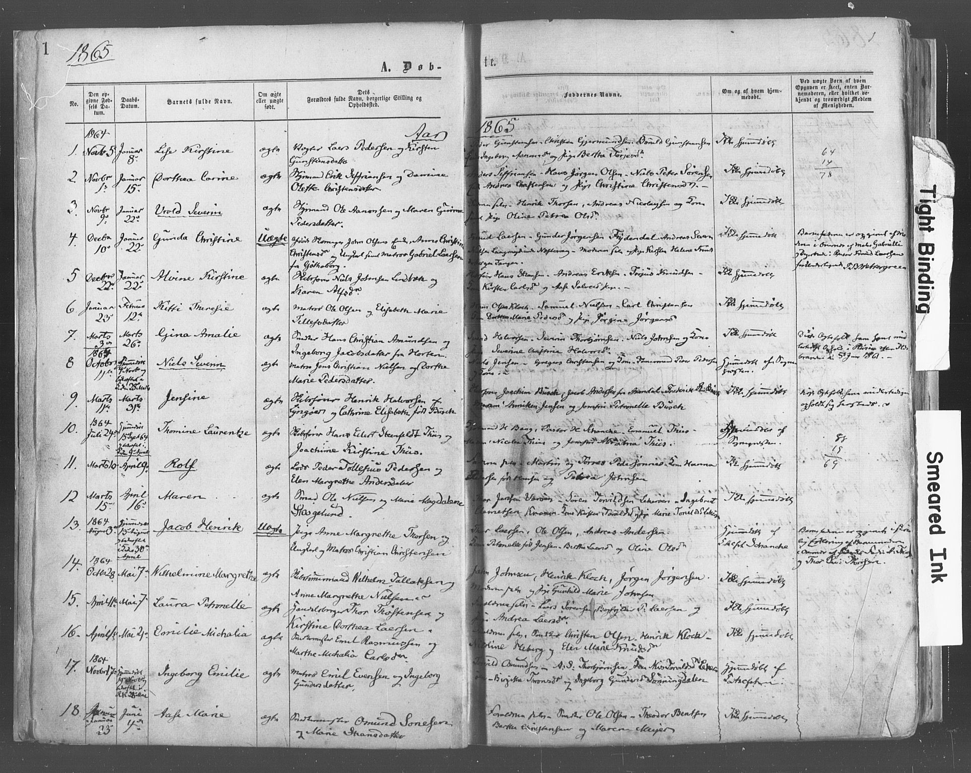 Risør sokneprestkontor, AV/SAK-1111-0035/F/Fa/L0004: Ministerialbok nr. A 4, 1865-1882, s. 1