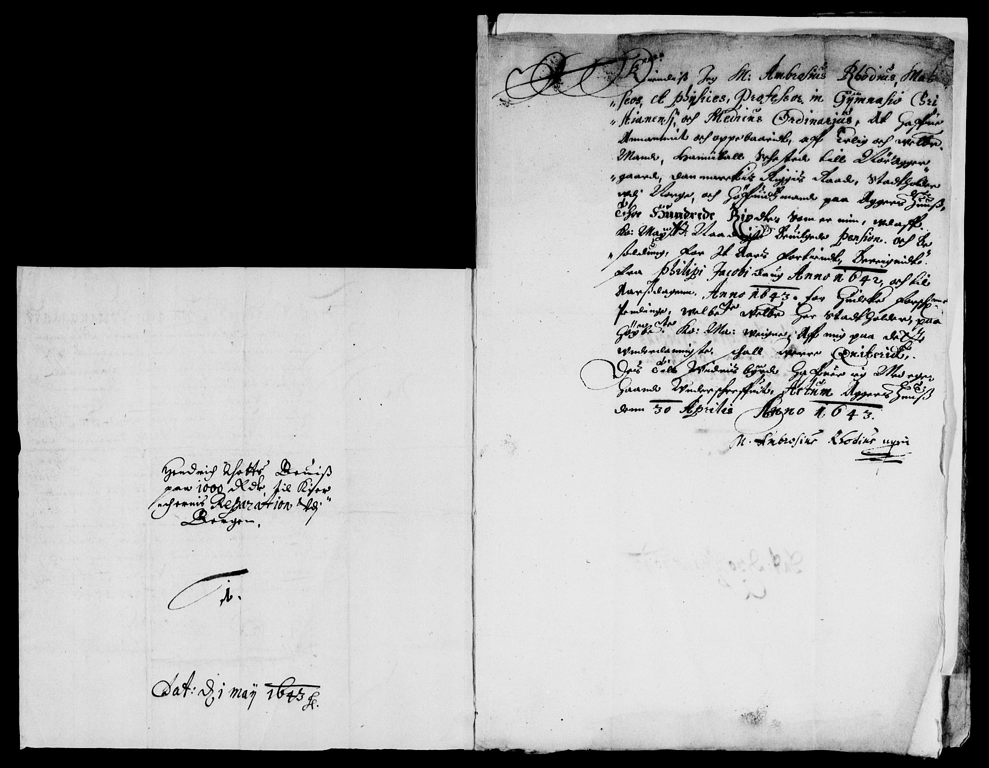Rentekammeret inntil 1814, Reviderte regnskaper, Lensregnskaper, AV/RA-EA-5023/R/Rb/Rba/L0170: Akershus len, 1642-1644