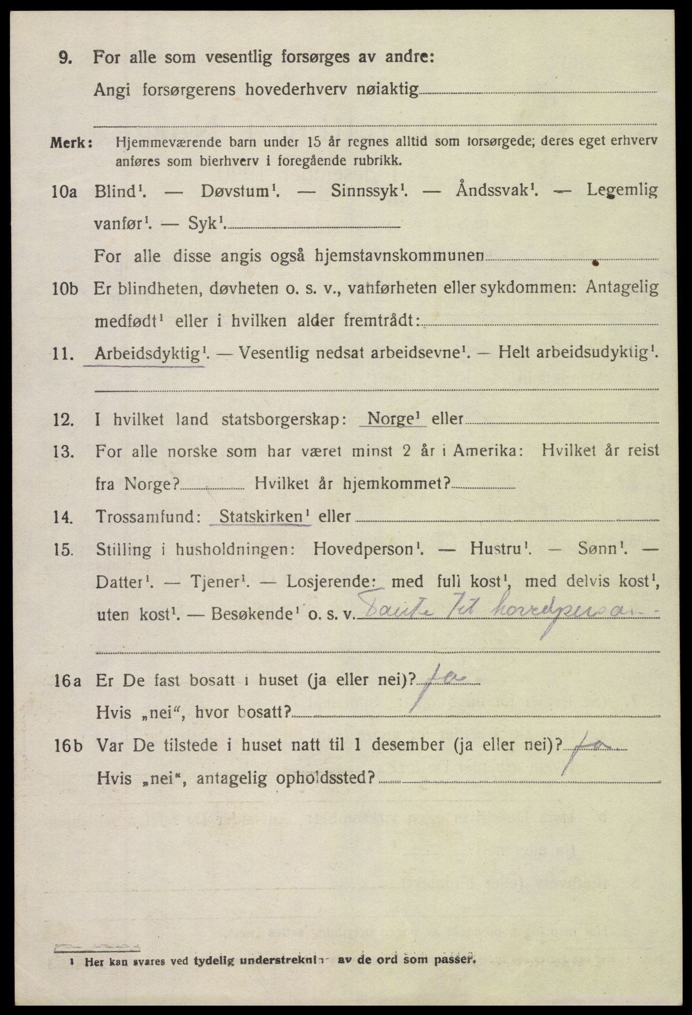 SAK, Folketelling 1920 for 0913 Søndeled herred, 1920, s. 3706