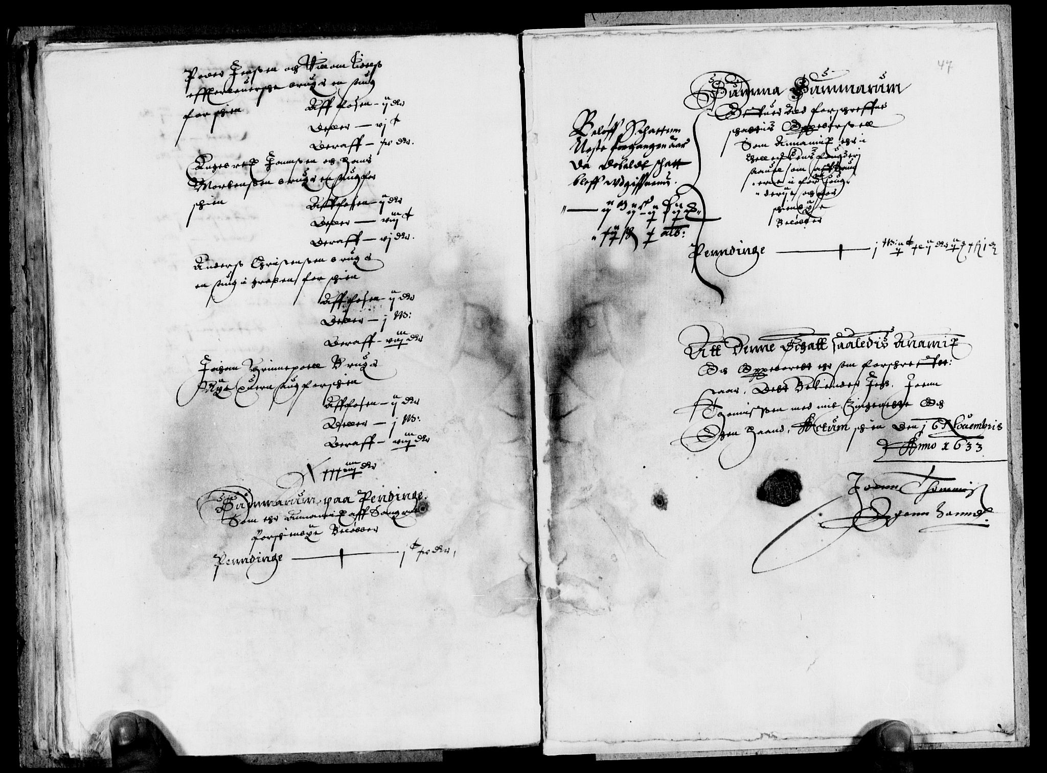 Rentekammeret inntil 1814, Reviderte regnskaper, Lensregnskaper, AV/RA-EA-5023/R/Rb/Rbp/L0017: Bratsberg len, 1633-1635