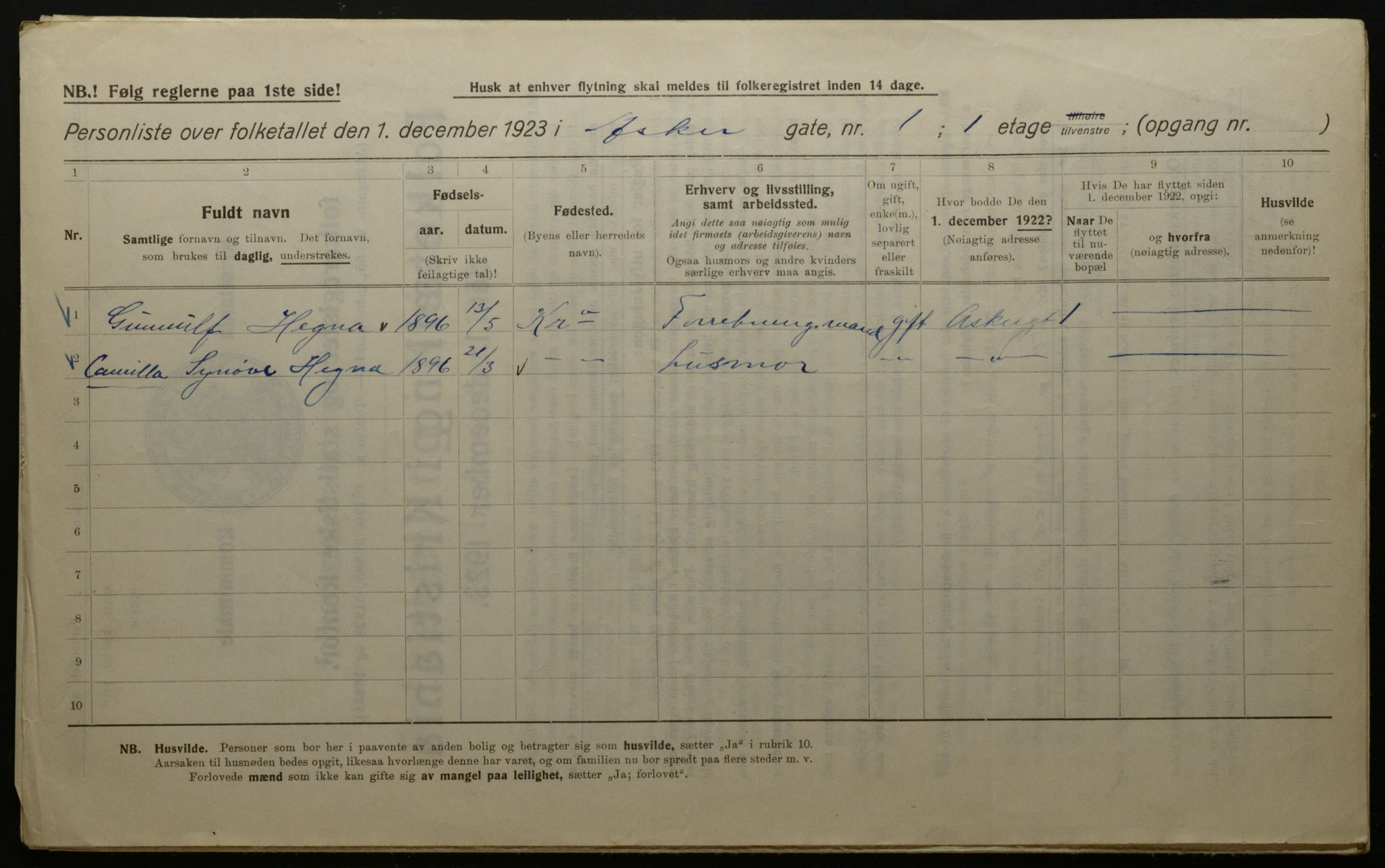 OBA, Kommunal folketelling 1.12.1923 for Kristiania, 1923, s. 3150