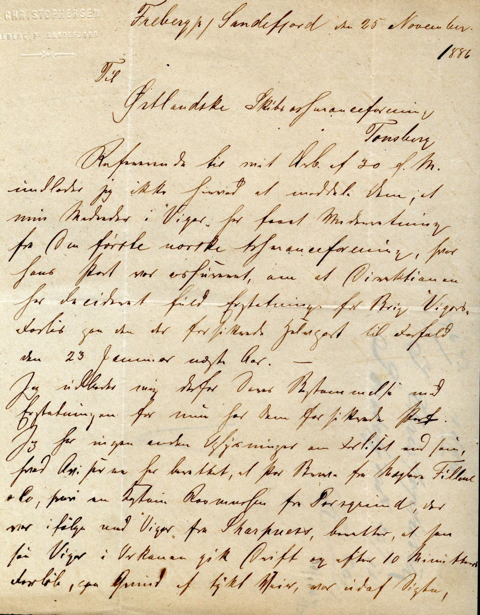 Pa 63 - Østlandske skibsassuranceforening, VEMU/A-1079/G/Ga/L0019/0010: Havaridokumenter / Victoria, Vigor, Cathrine, Brillant, Alvega, Rotvid, 1886, s. 5