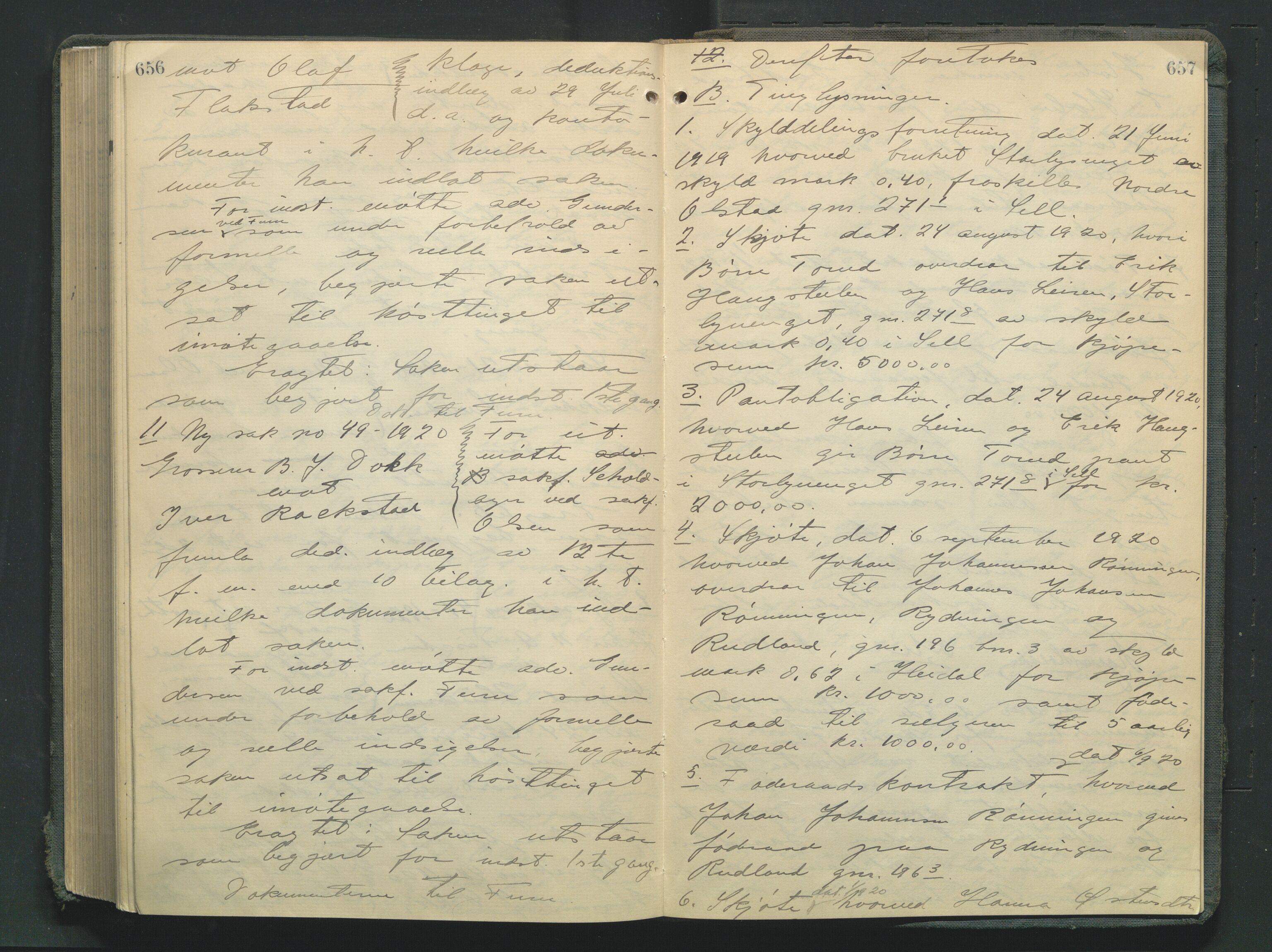 Nord-Gudbrandsdal tingrett, AV/SAH-TING-002/G/Gb/L0034: Tingbok, 1918-1920, s. 656-657
