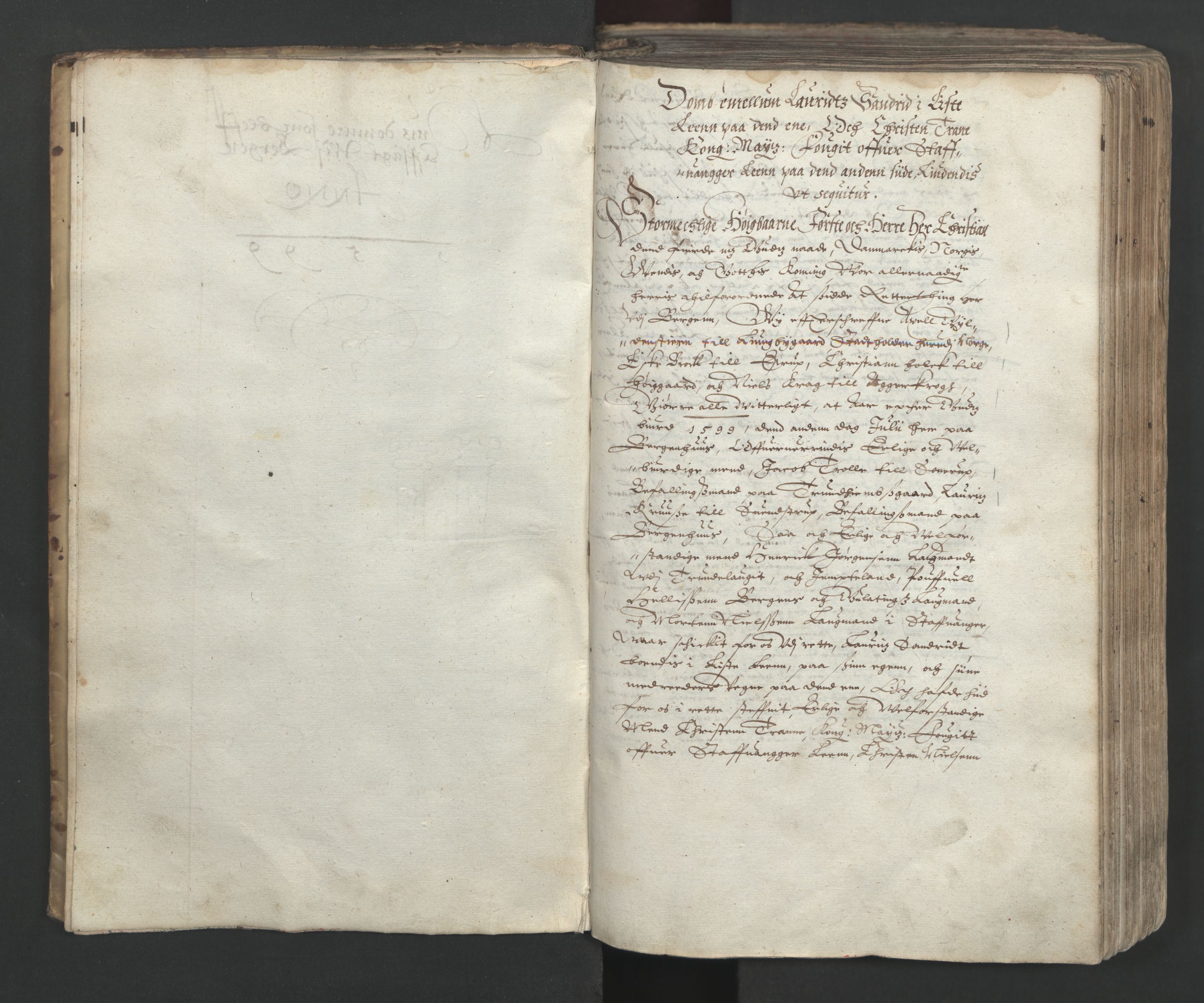 Herredagen 1539-1664  (Kongens Retterting), RA/EA-2882/A/L0005: Dombok, 1599