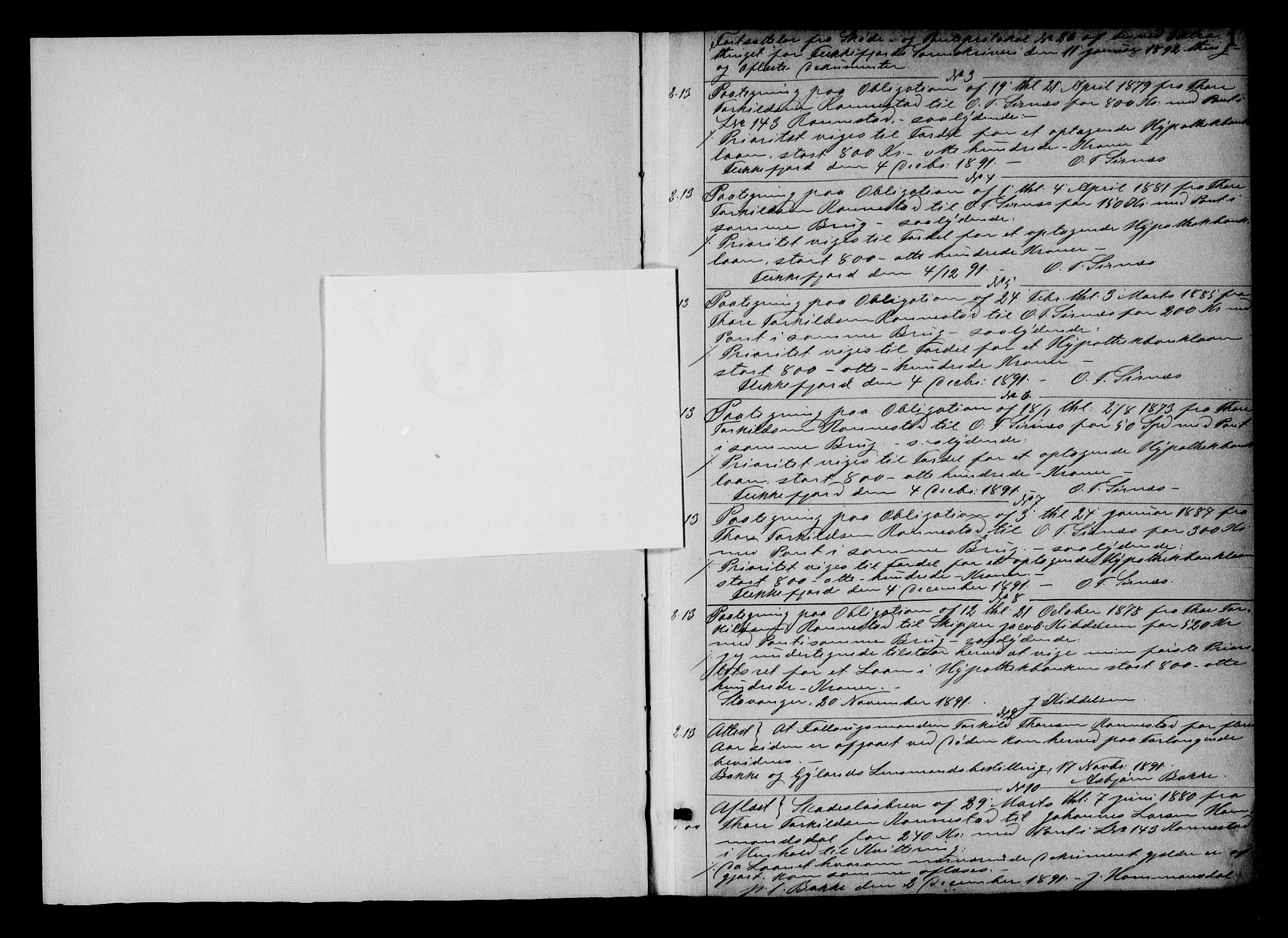 Flekkefjord sorenskriveri, AV/SAK-1221-0001/G/Gb/Gba/L0027: Pantebok nr. 27, 1892-1894, s. 1