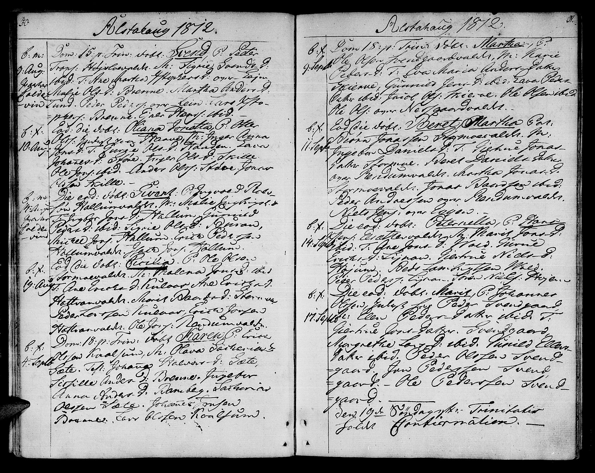 Ministerialprotokoller, klokkerbøker og fødselsregistre - Nord-Trøndelag, SAT/A-1458/717/L0145: Ministerialbok nr. 717A03 /1, 1810-1815, s. 30-31
