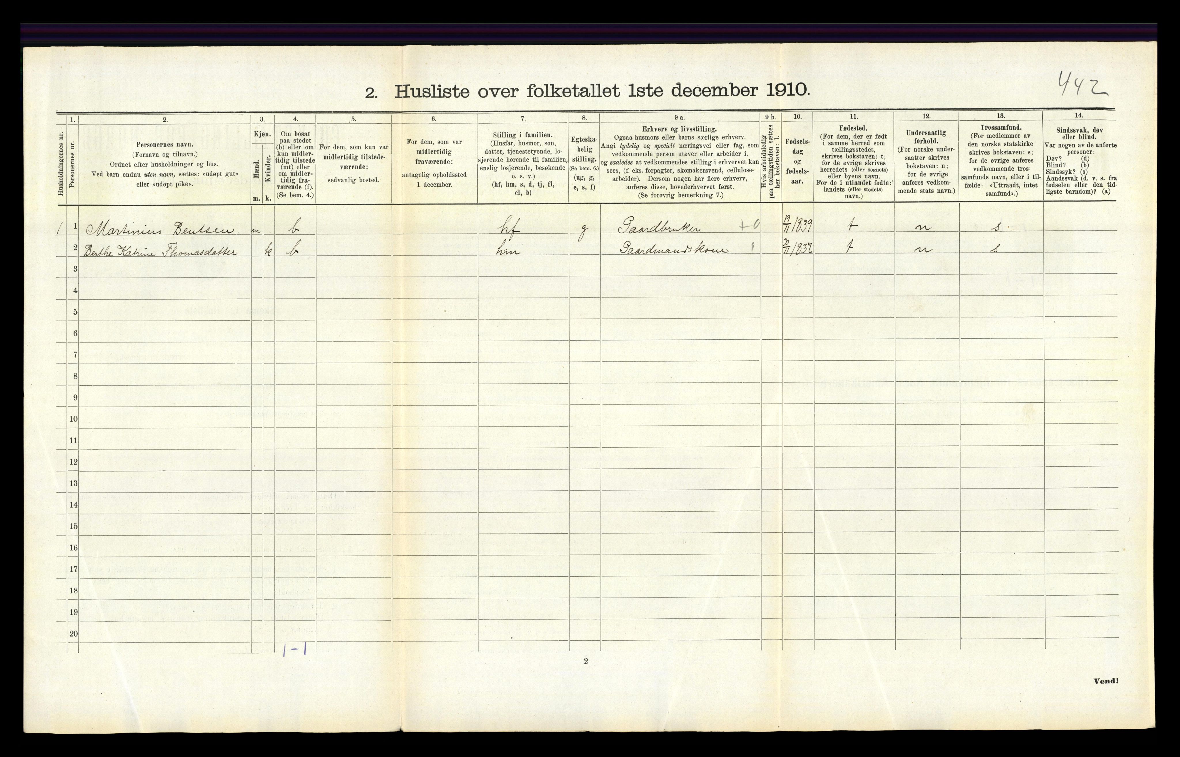 RA, Folketelling 1910 for 1020 Holum herred, 1910, s. 265