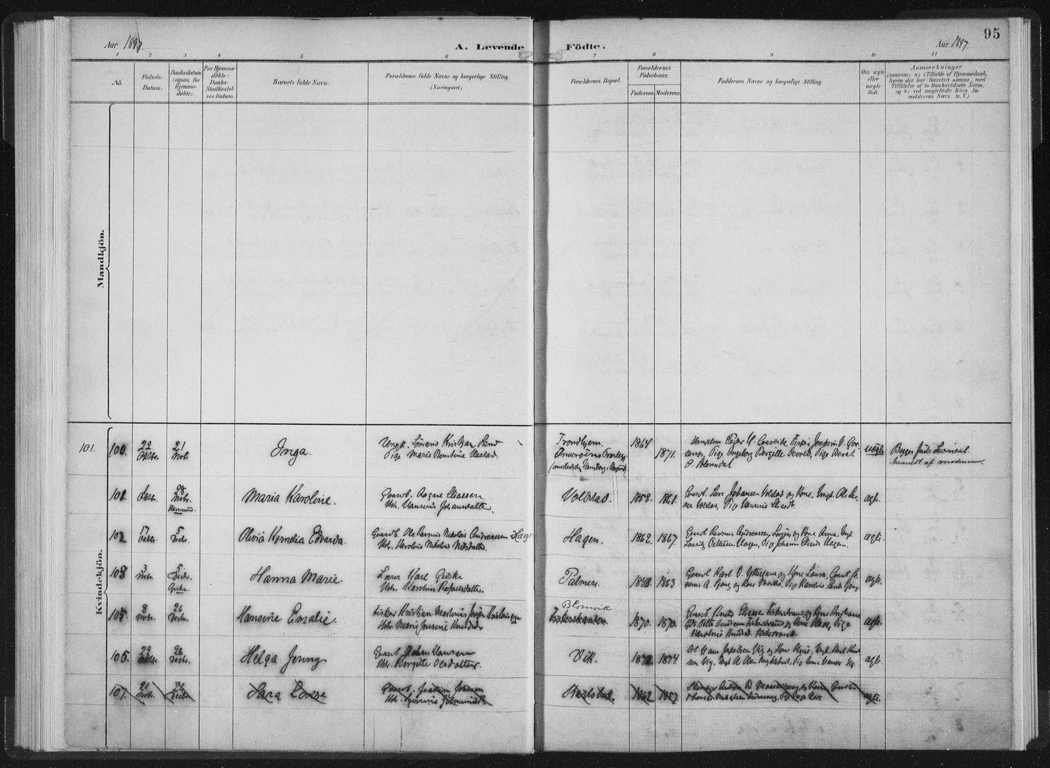 Ministerialprotokoller, klokkerbøker og fødselsregistre - Møre og Romsdal, AV/SAT-A-1454/528/L0405: Ministerialbok nr. 528A14, 1891-1906, s. 95
