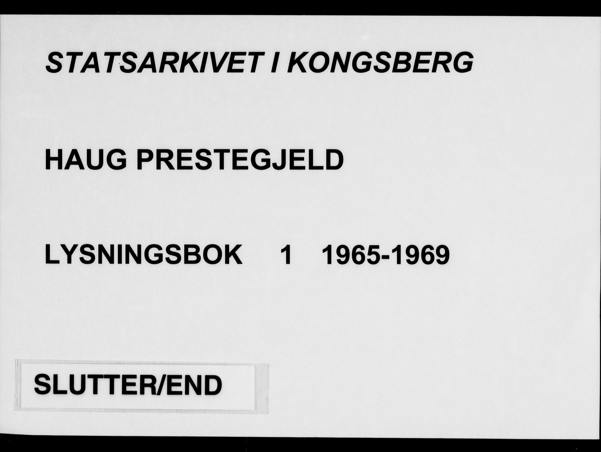 Haug kirkebøker, AV/SAKO-A-604/H/Ha/L0001: Lysningsprotokoll nr. 1, 1956-1969