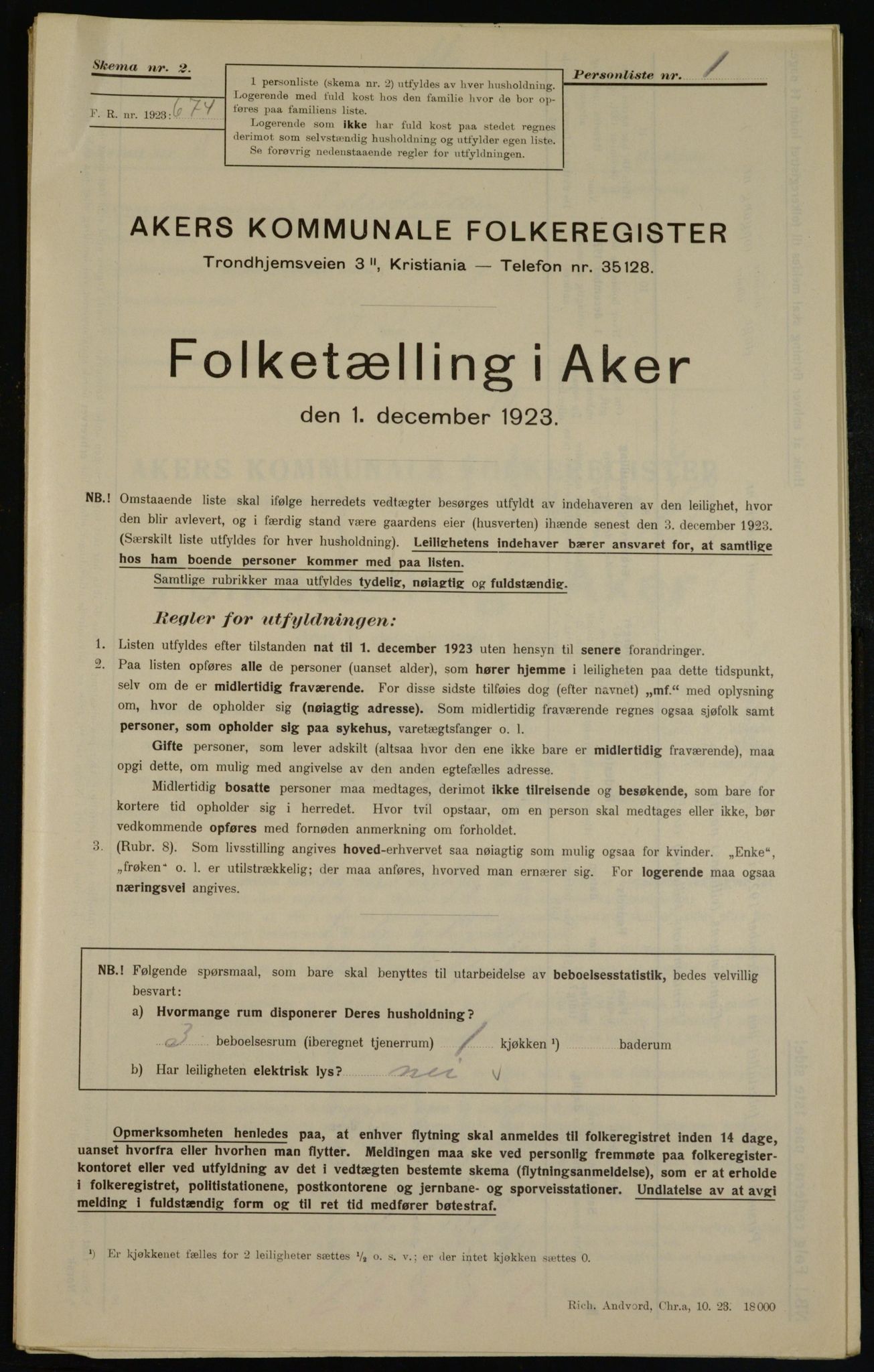 , Kommunal folketelling 1.12.1923 for Aker, 1923, s. 40758